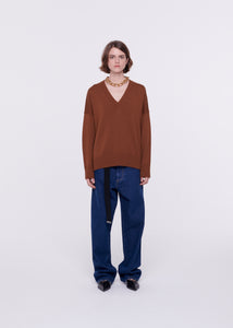 TOASTED MERINO WOOL V-NECK SWEATER