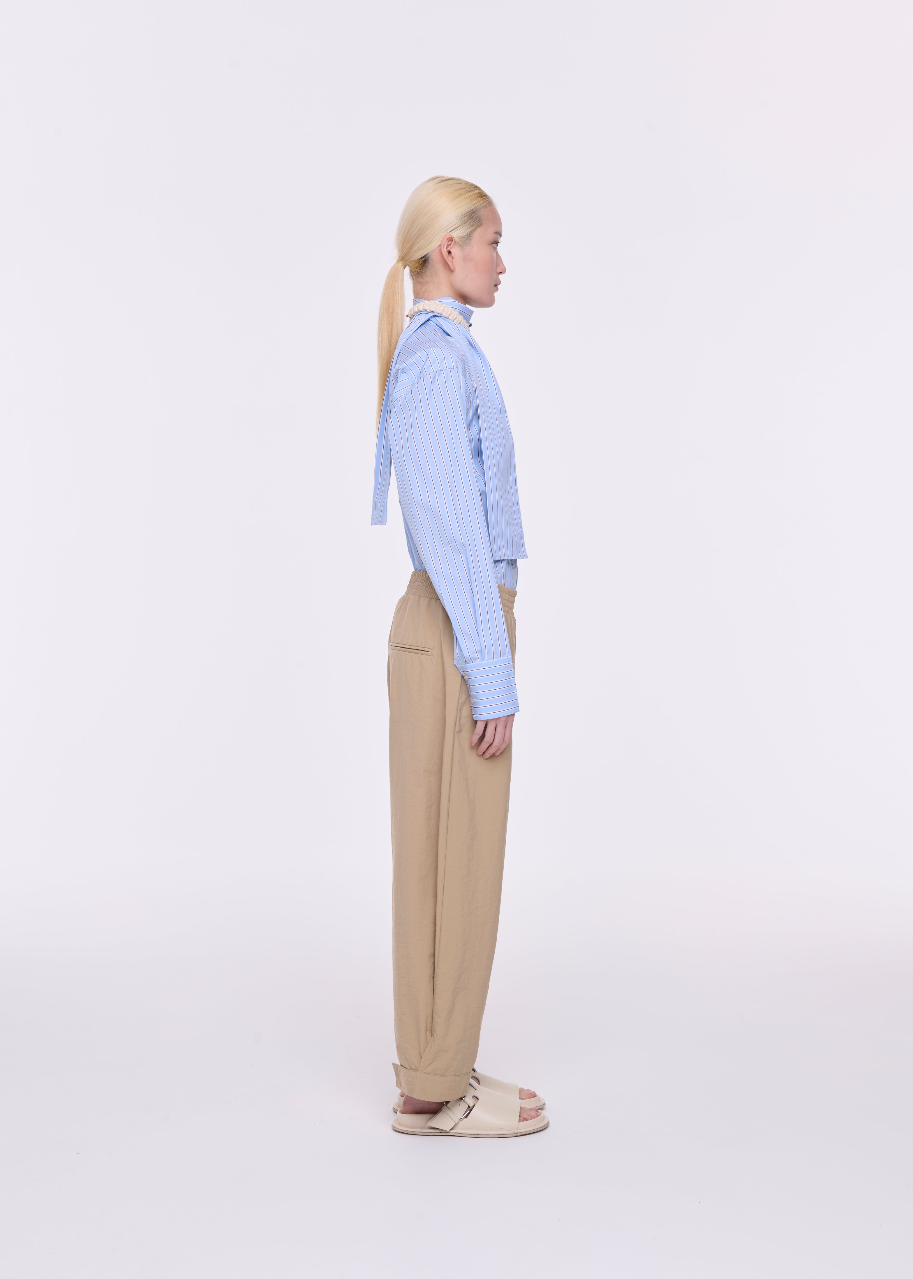 ELASTICATED SAND TECHINCAL PANAMA PANTS