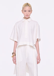 WHITE LINEN SHIRT WITH TAIL