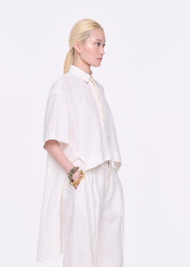 WHITE LINEN SHIRT WITH TAIL