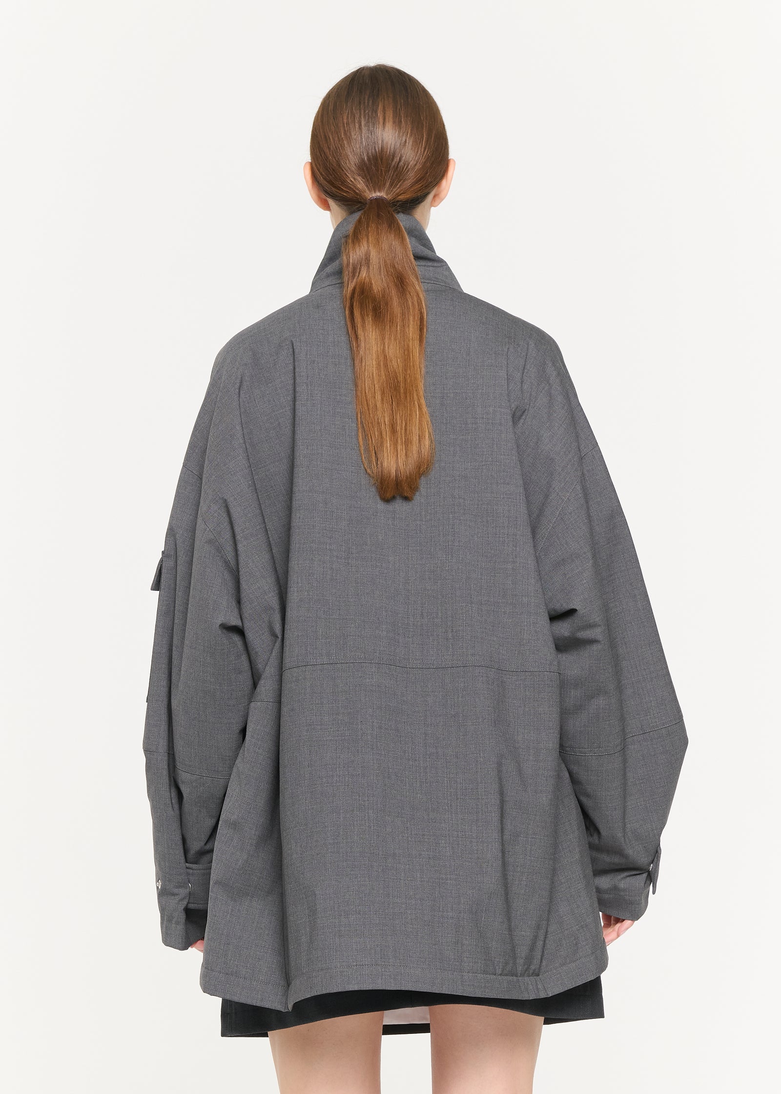 GREY WOOL CARGO JACKET