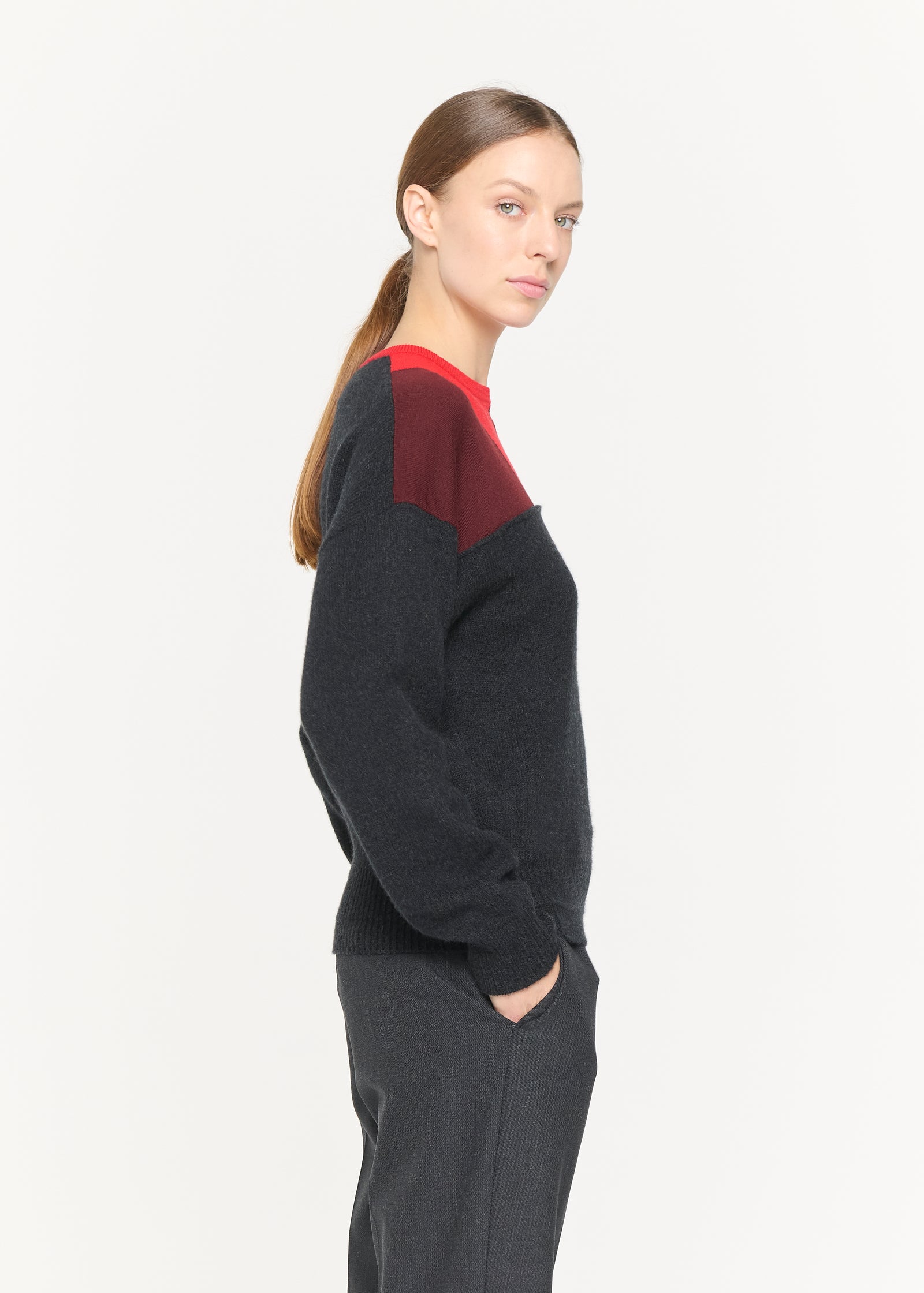 MAGLIA GIROCOLLO INTARSIATA