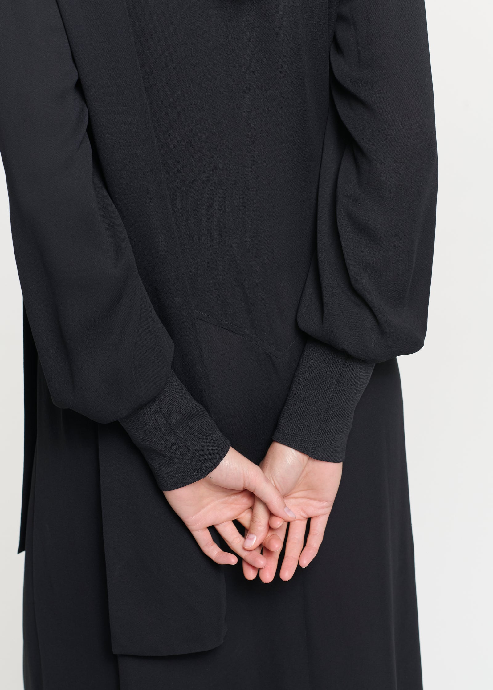 BLACK GEORGETTE LONG DRESS