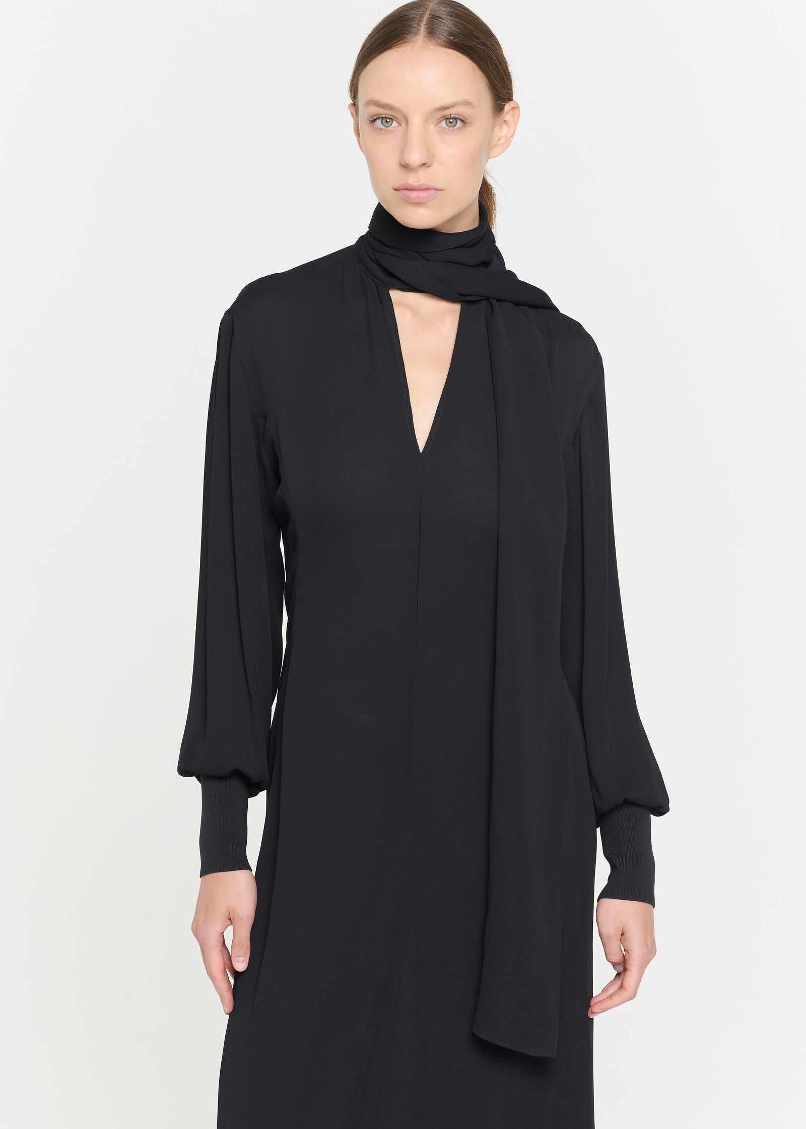 BLACK GEORGETTE LONG DRESS