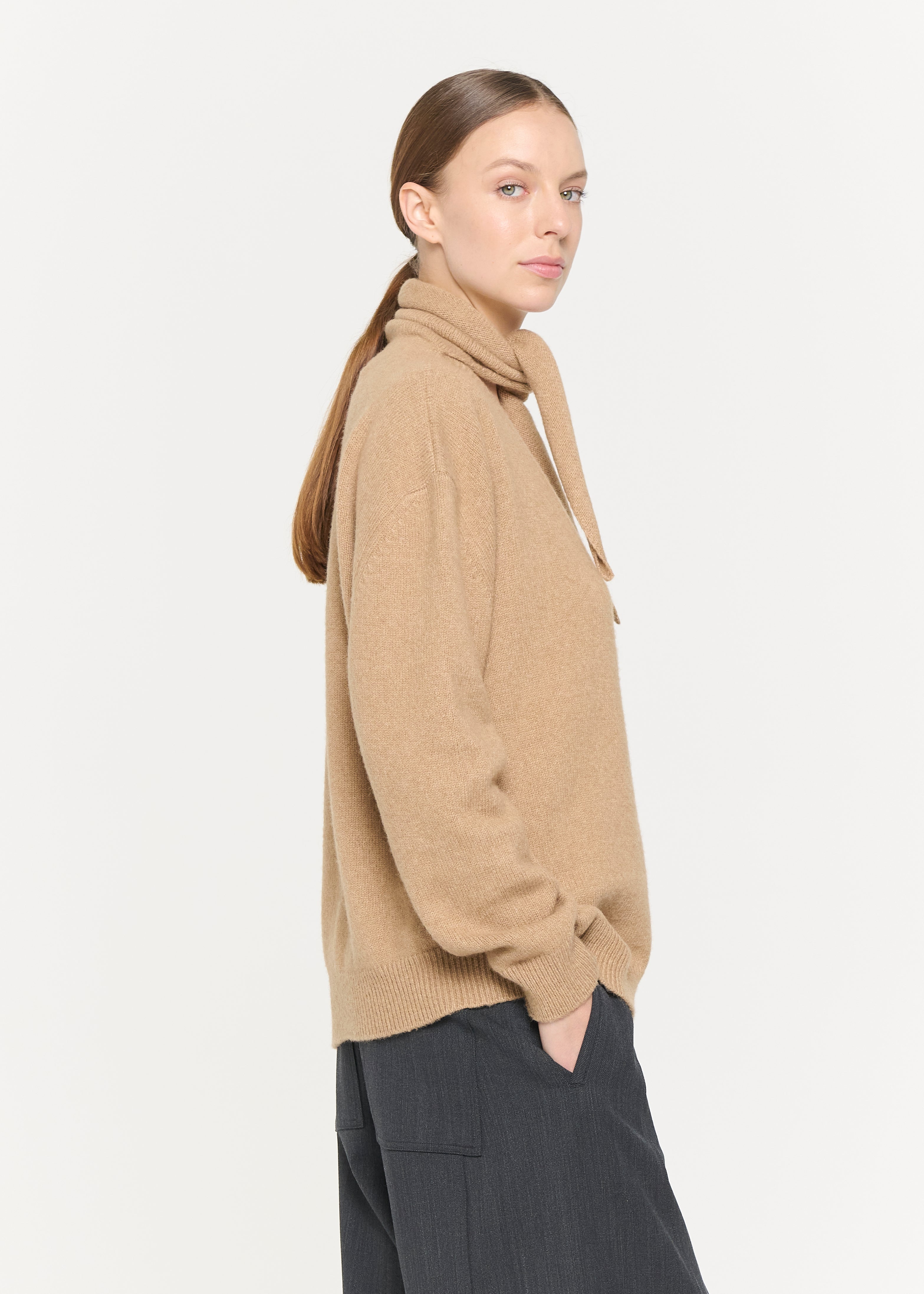 BABY CAMEL CARDIGAN WITH SHAWL