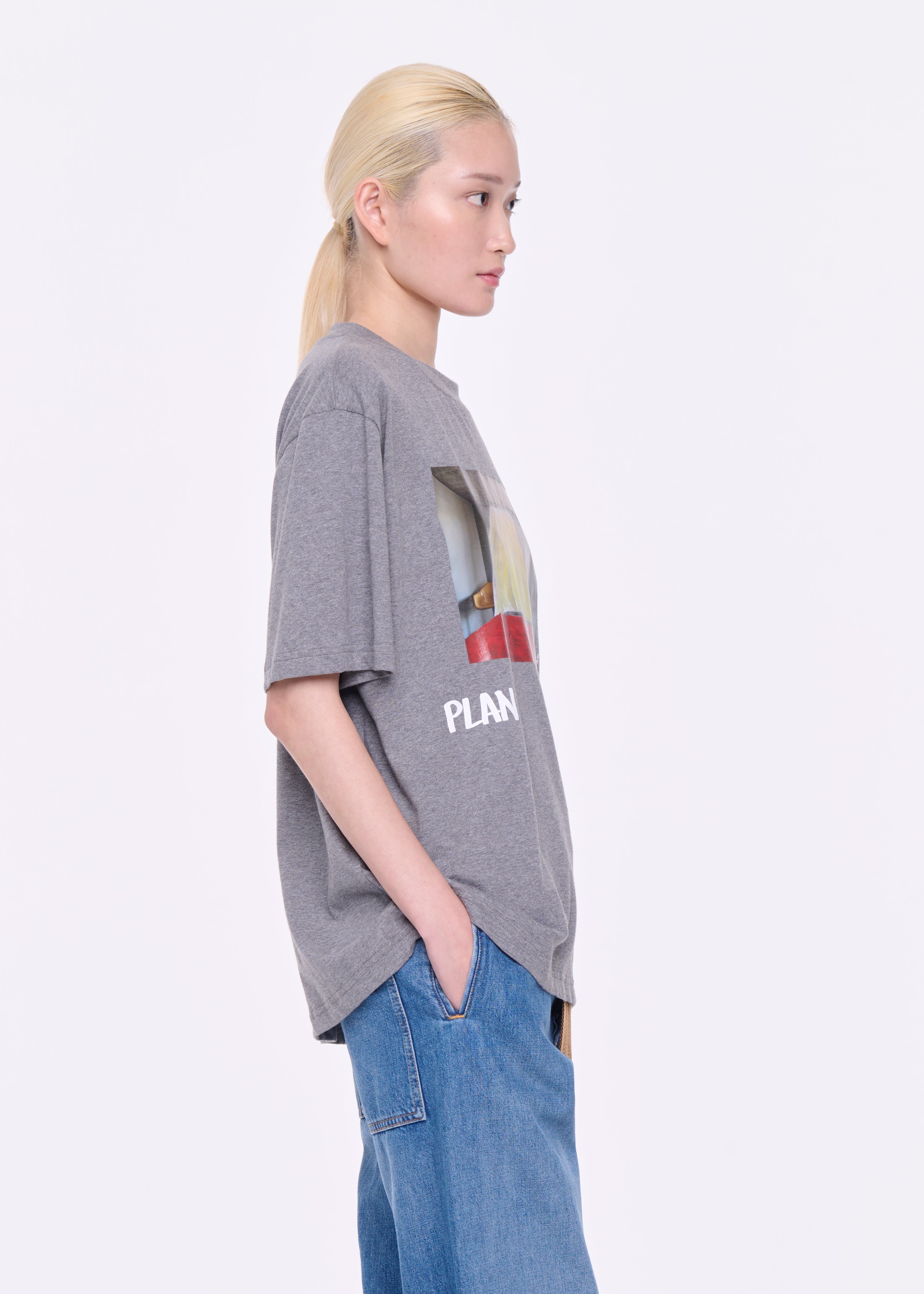 GREY "TENDA CHE VOLA" PRINT T-SHIRT