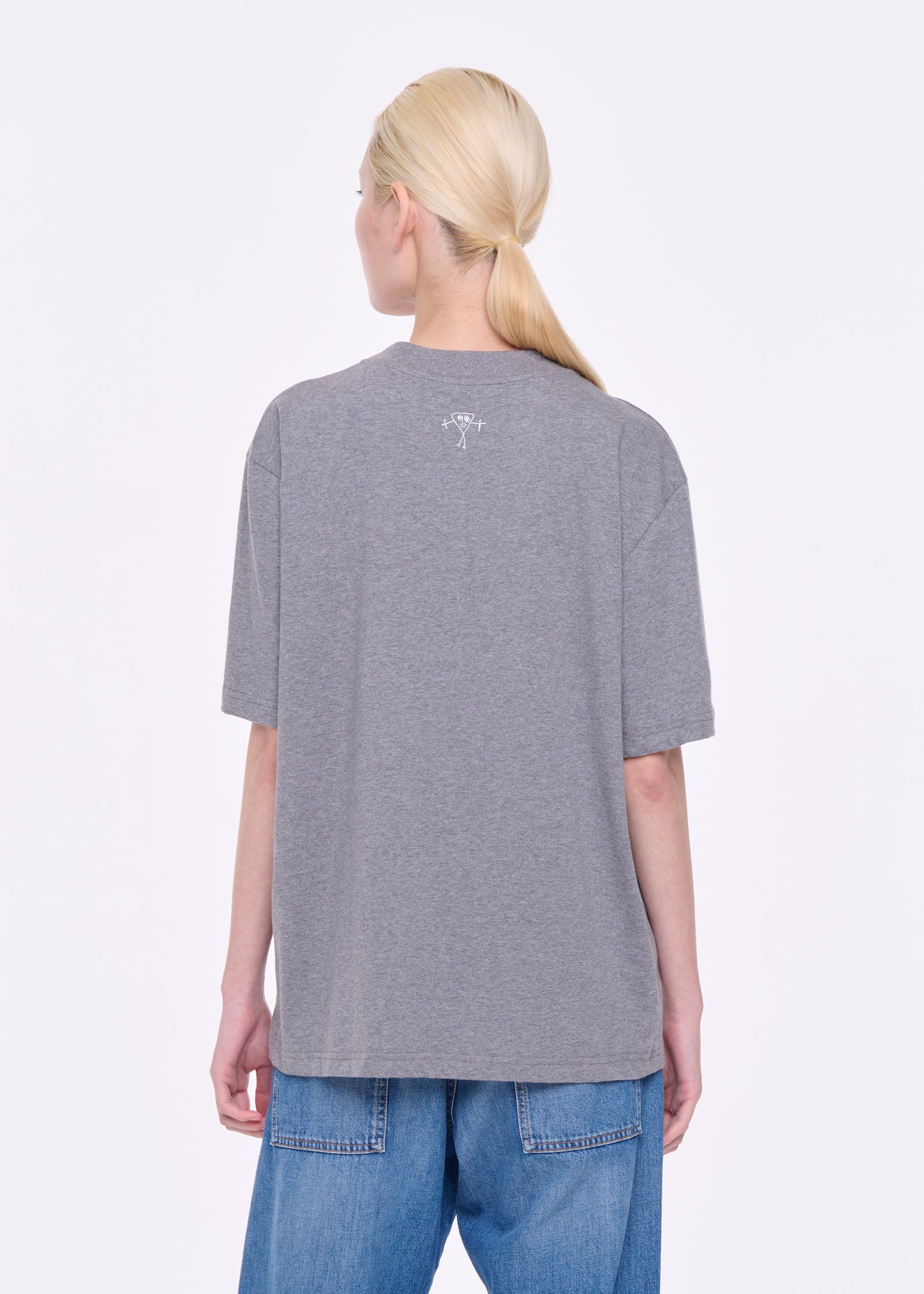 GREY "TENDA CHE VOLA" PRINT T-SHIRT