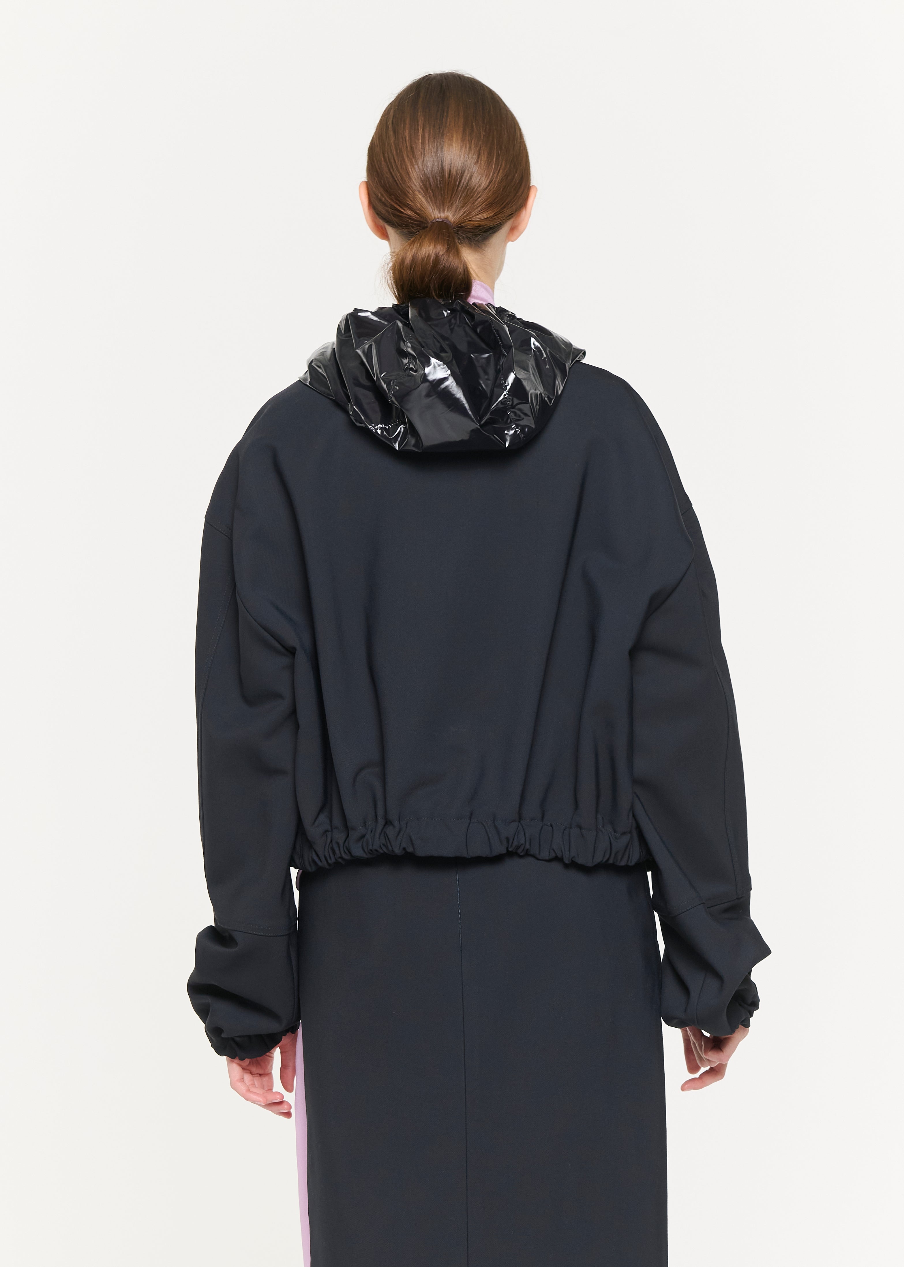 GIACCA CROPPED BLU NERA