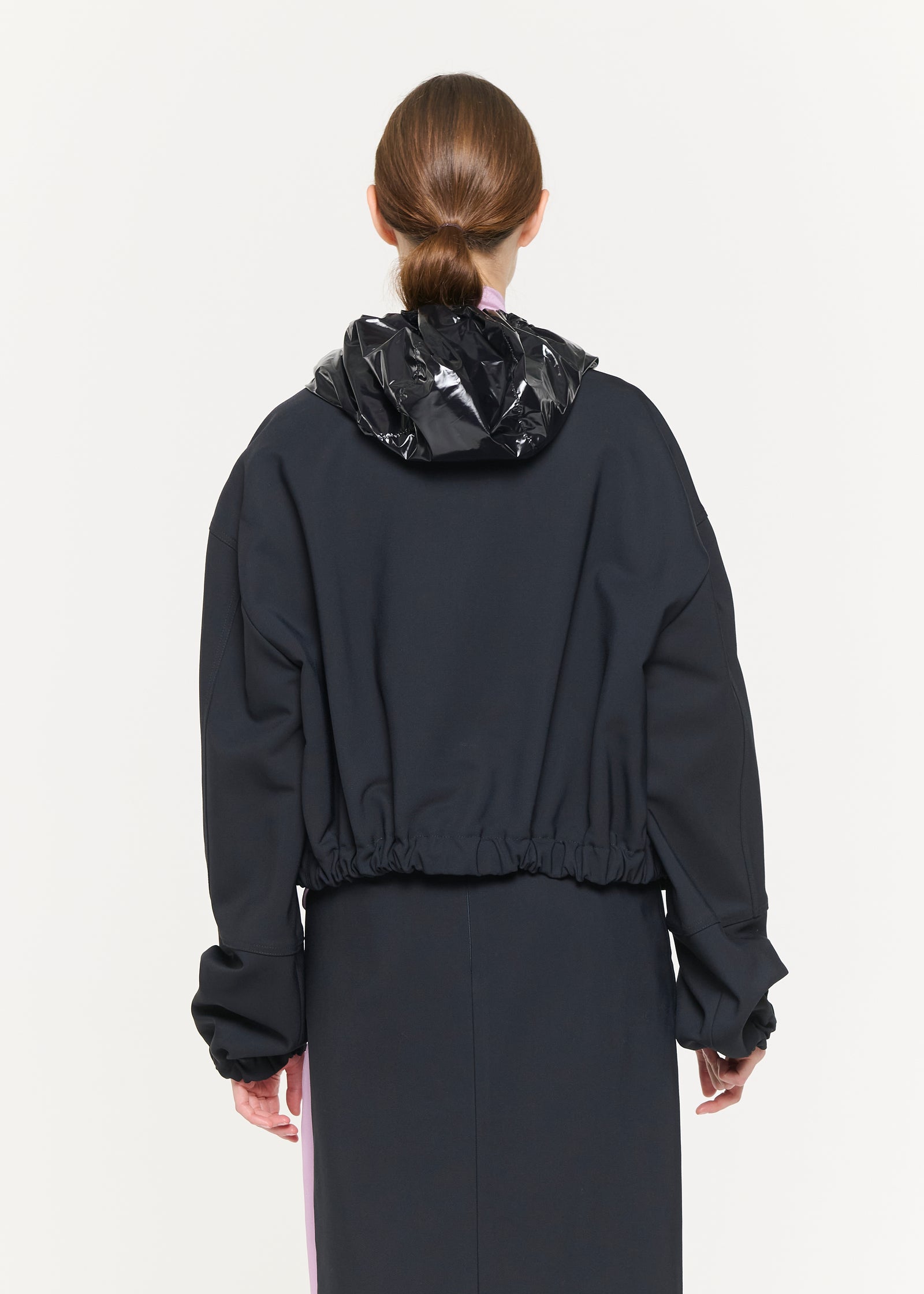 GIACCA CROPPED BLU NERA