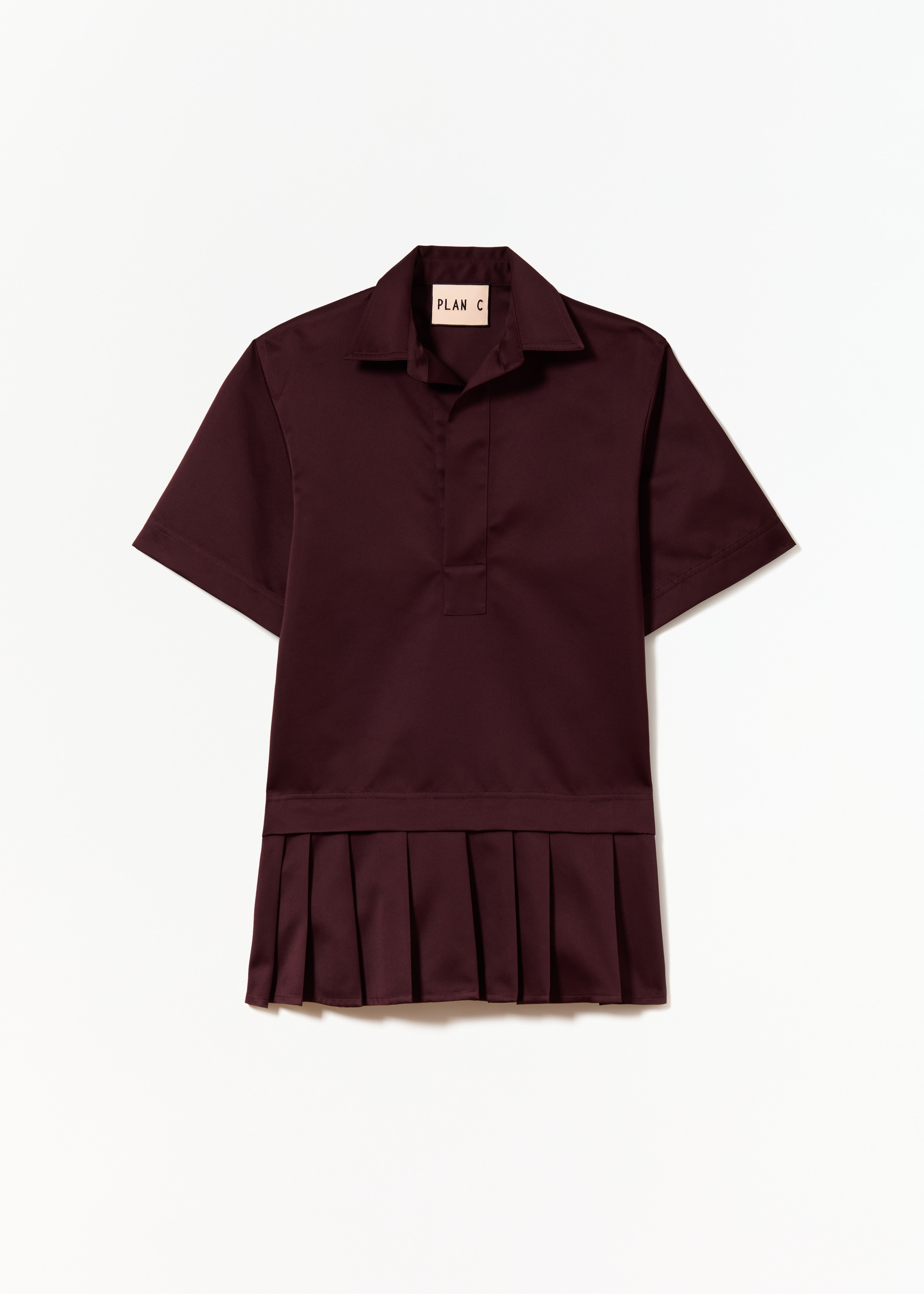 BURGUNDY MINI DRESS IN DUCHESSE