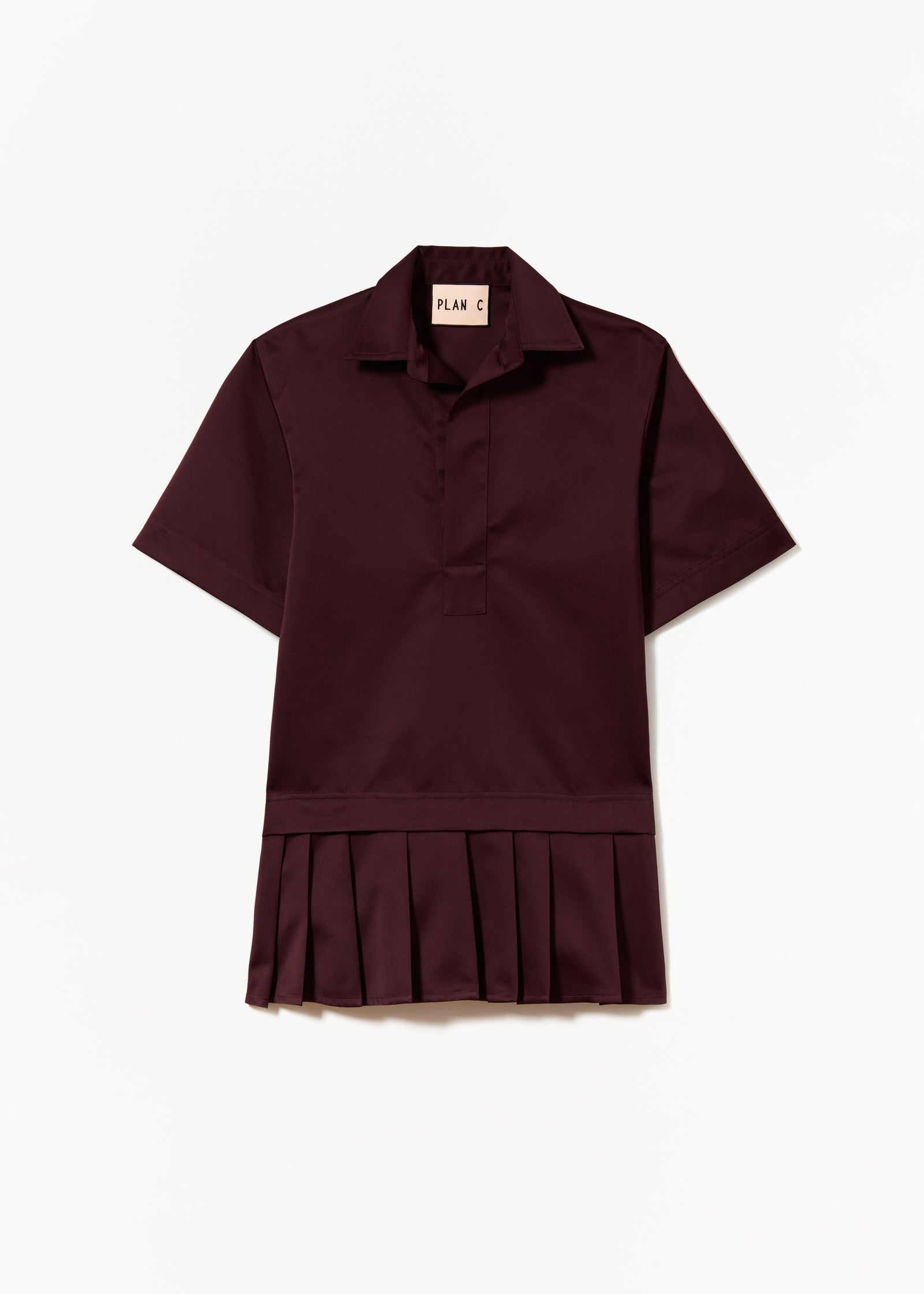 BURGUNDY MINI DRESS IN DUCHESSE