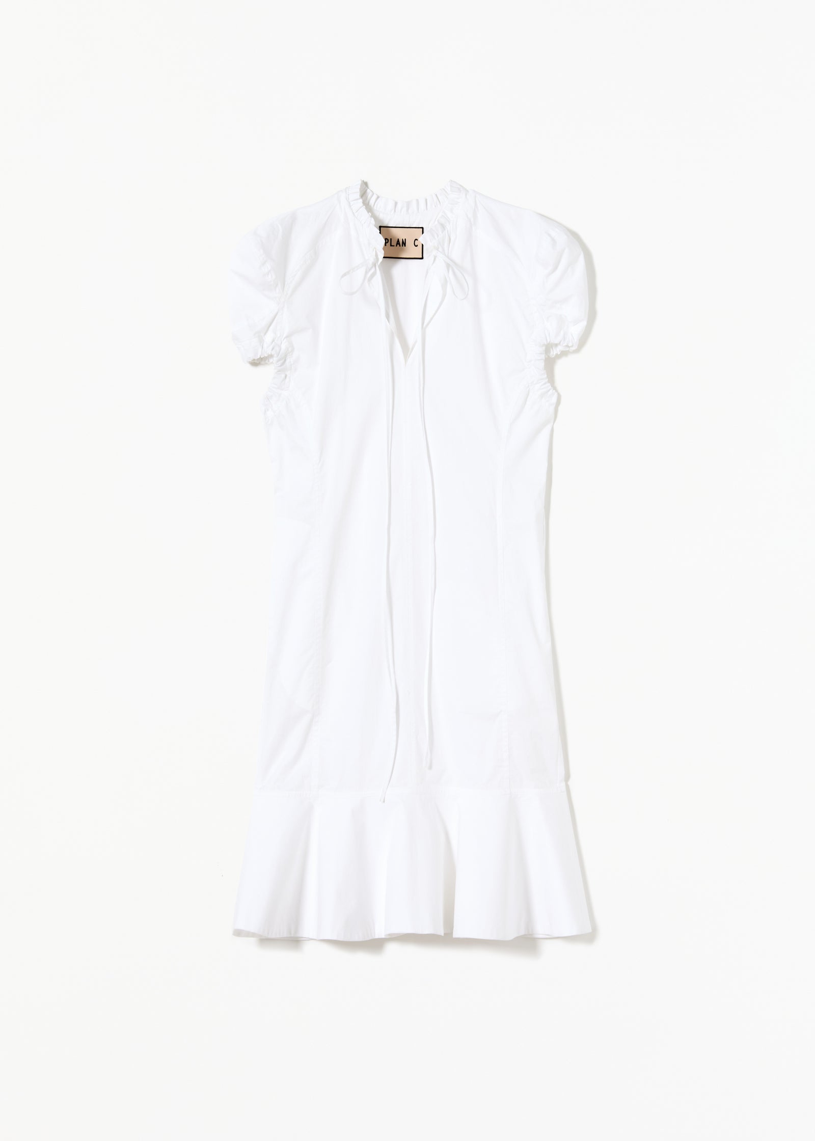 MINI ABITO IN COTONE CON MANICHE A SBUFFO