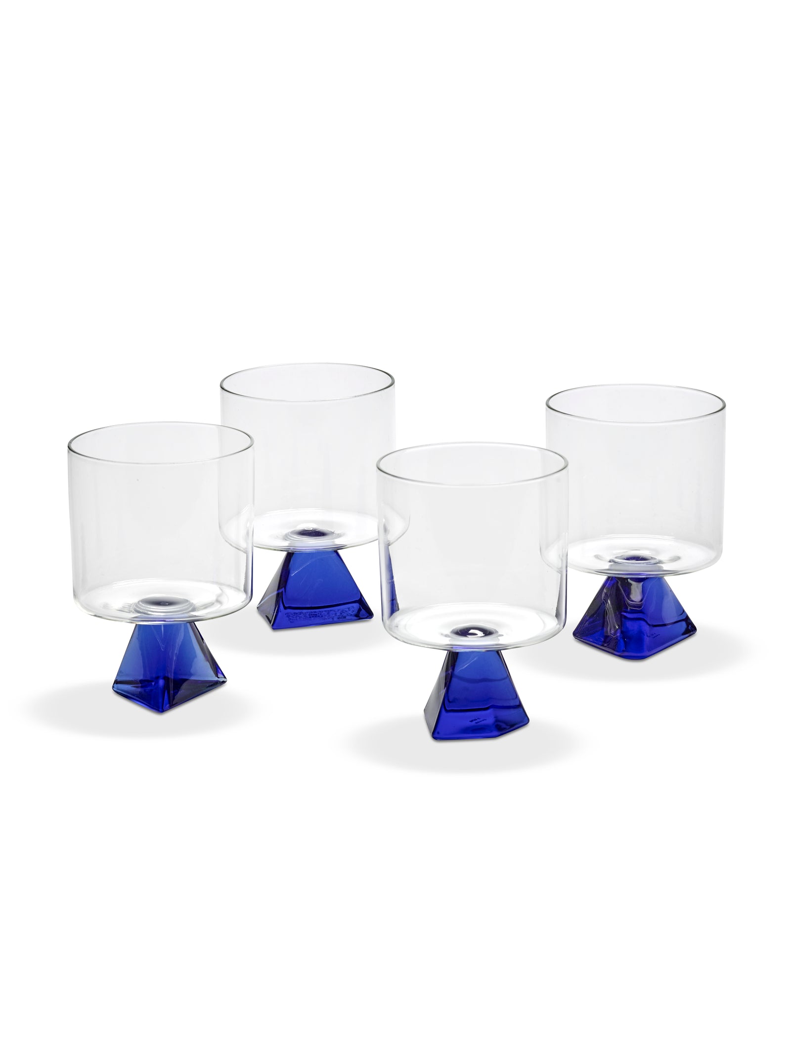 GLASS SET/4 SILOS  - BLUE