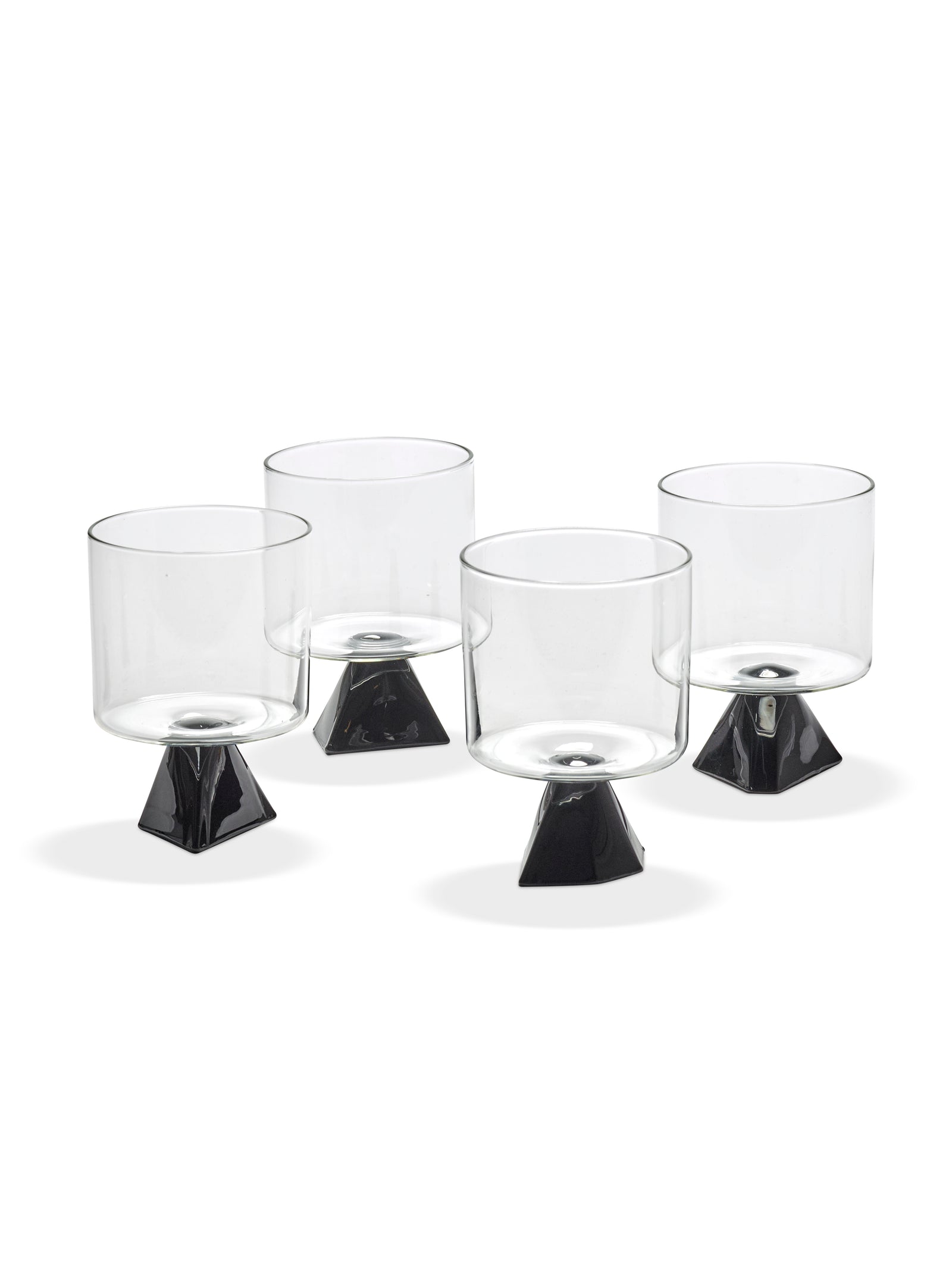GLASS SET/4 SILOS  - BLACK