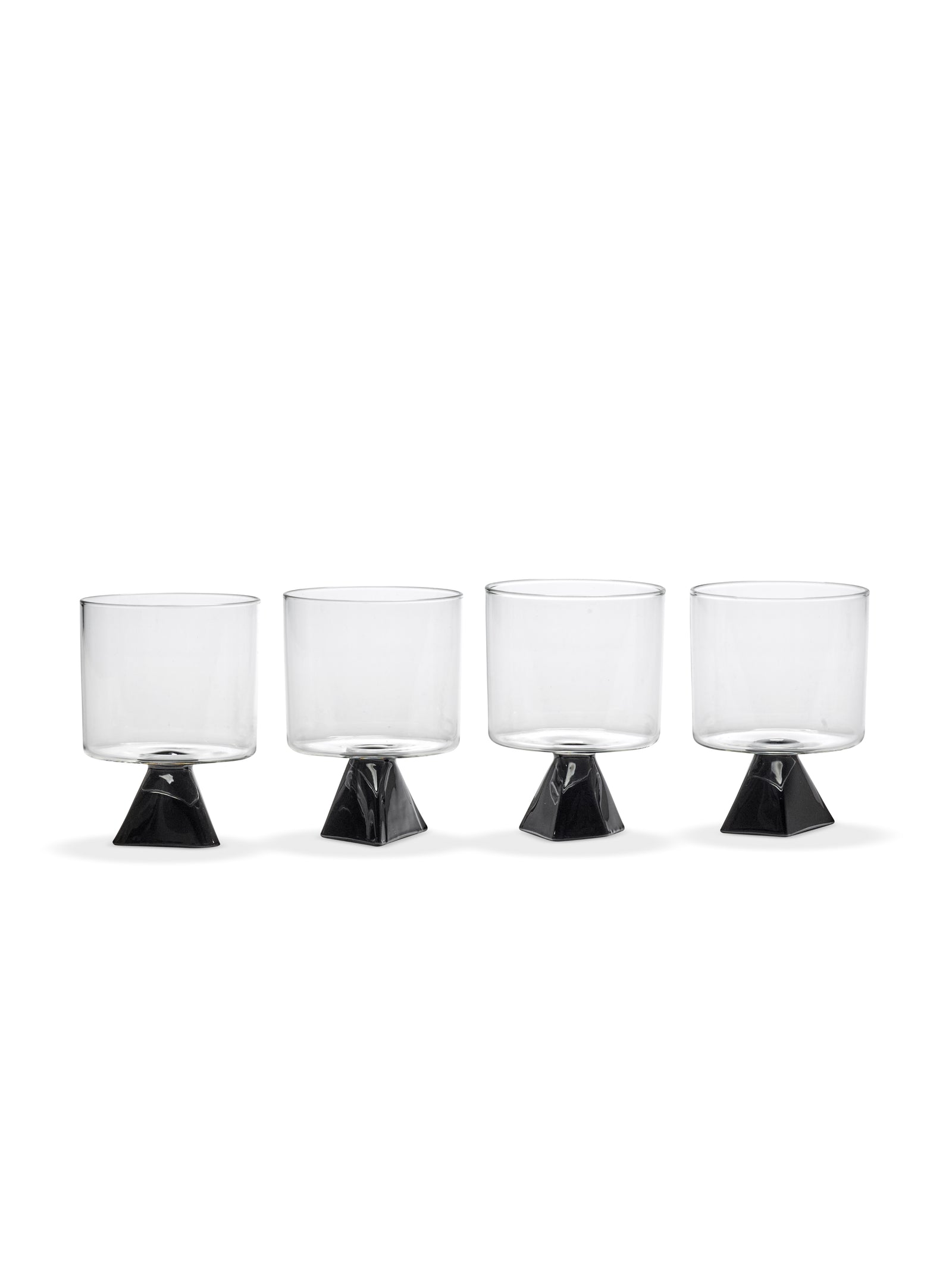 GLASS SET/4 SILOS  - BLACK