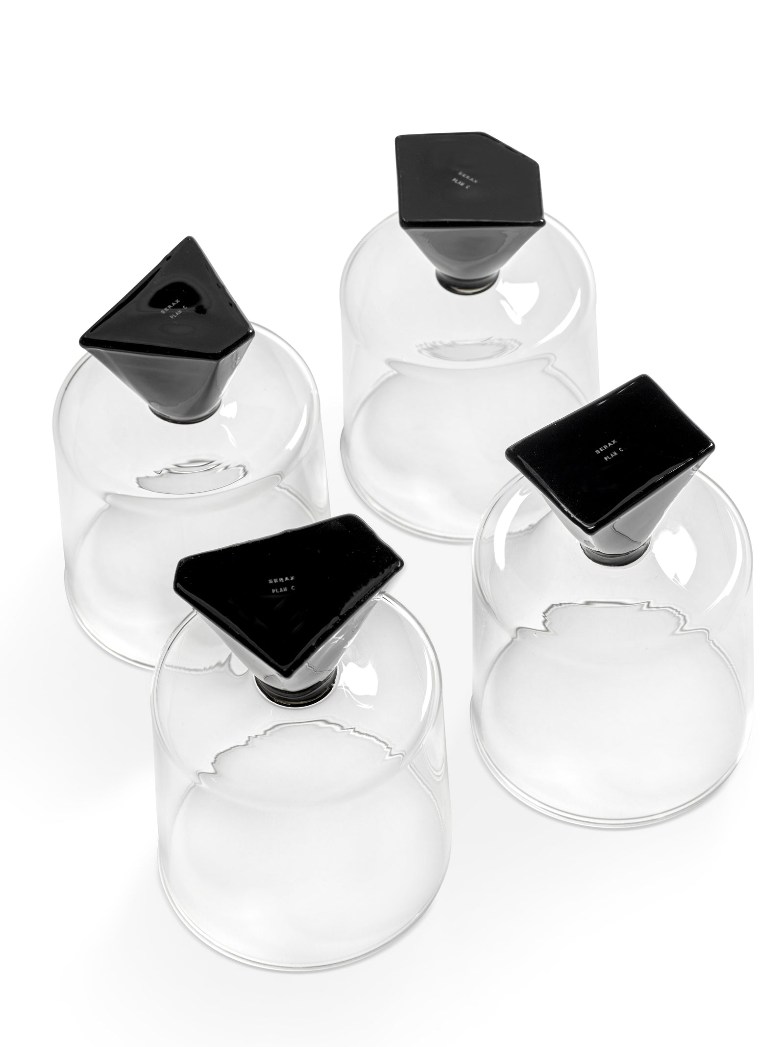 GLASS SET/4 SILOS  - BLACK