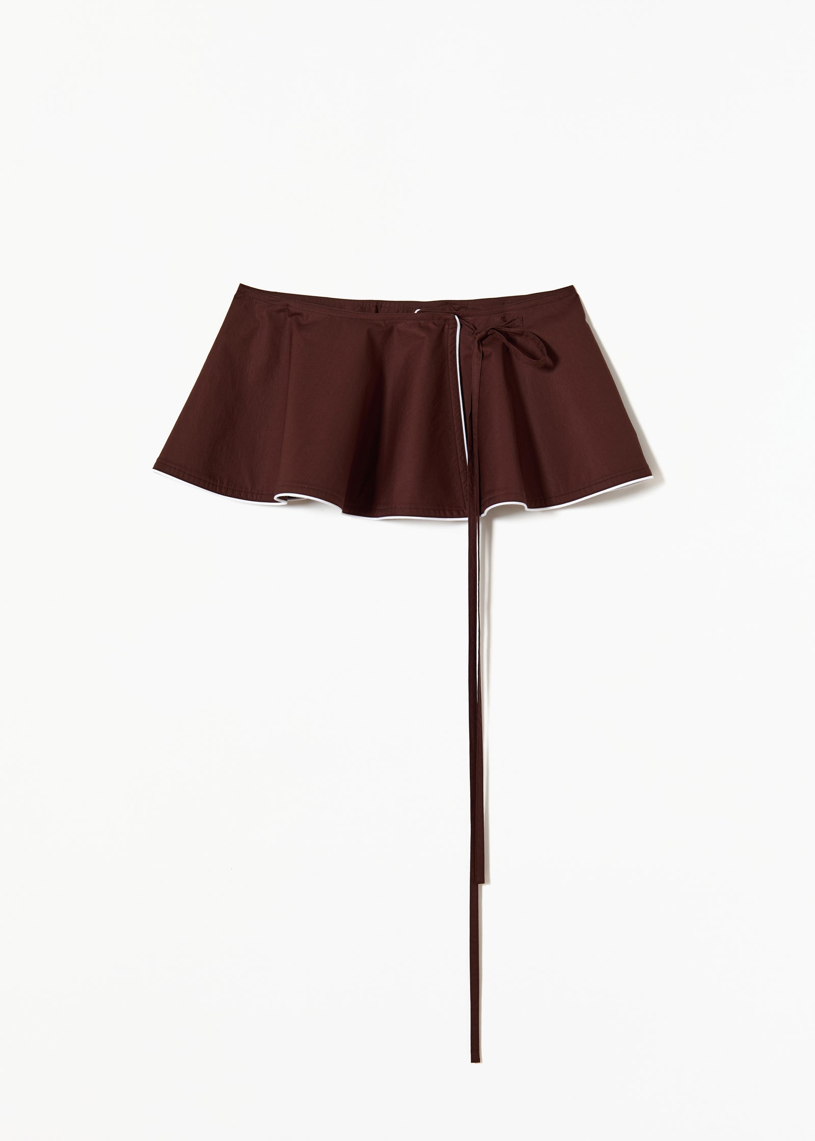 BROWN PEPLUM SKIRT OVERLAY
