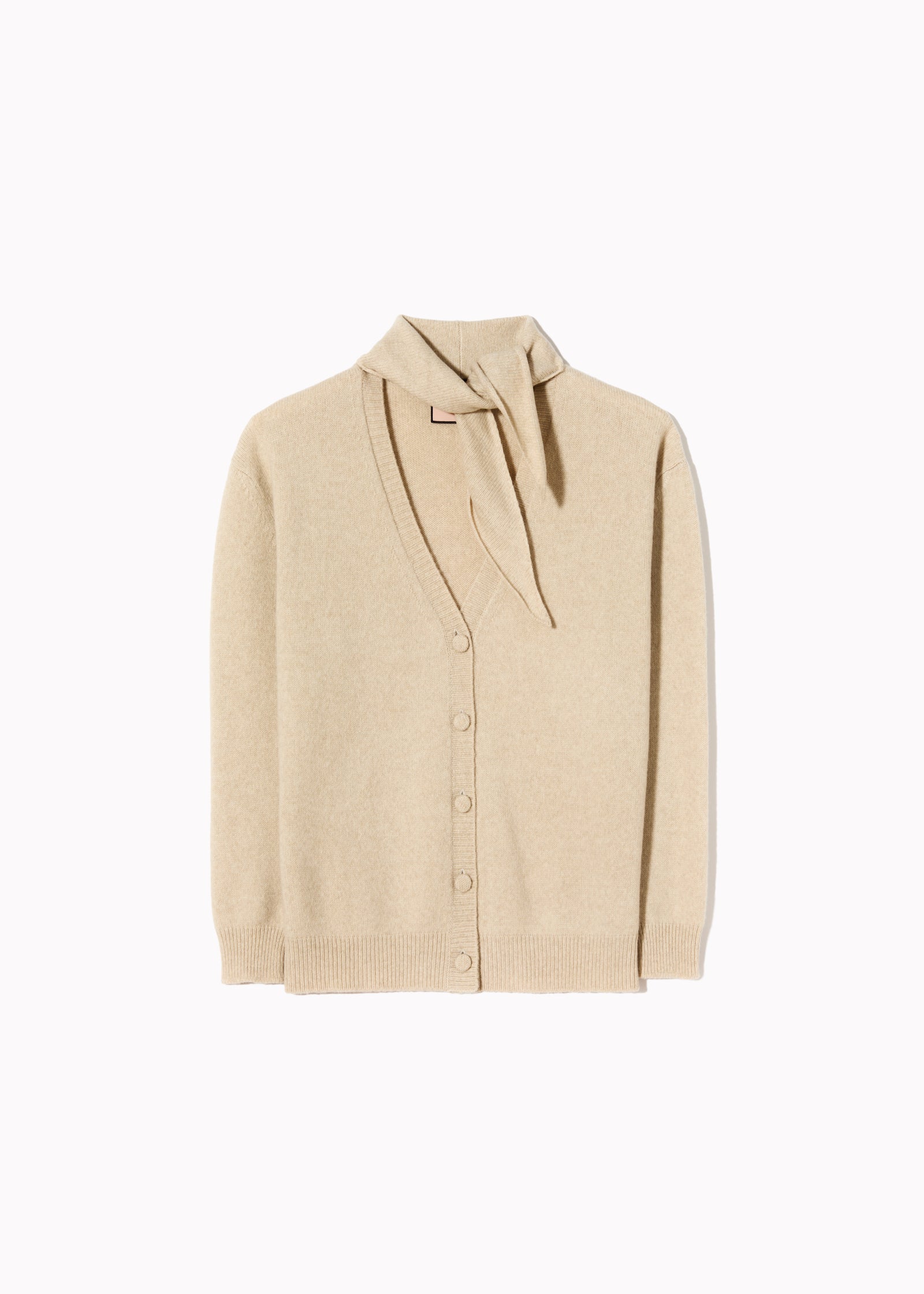 BABY CAMEL CRÈME CARDIGAN WITH SHAWL