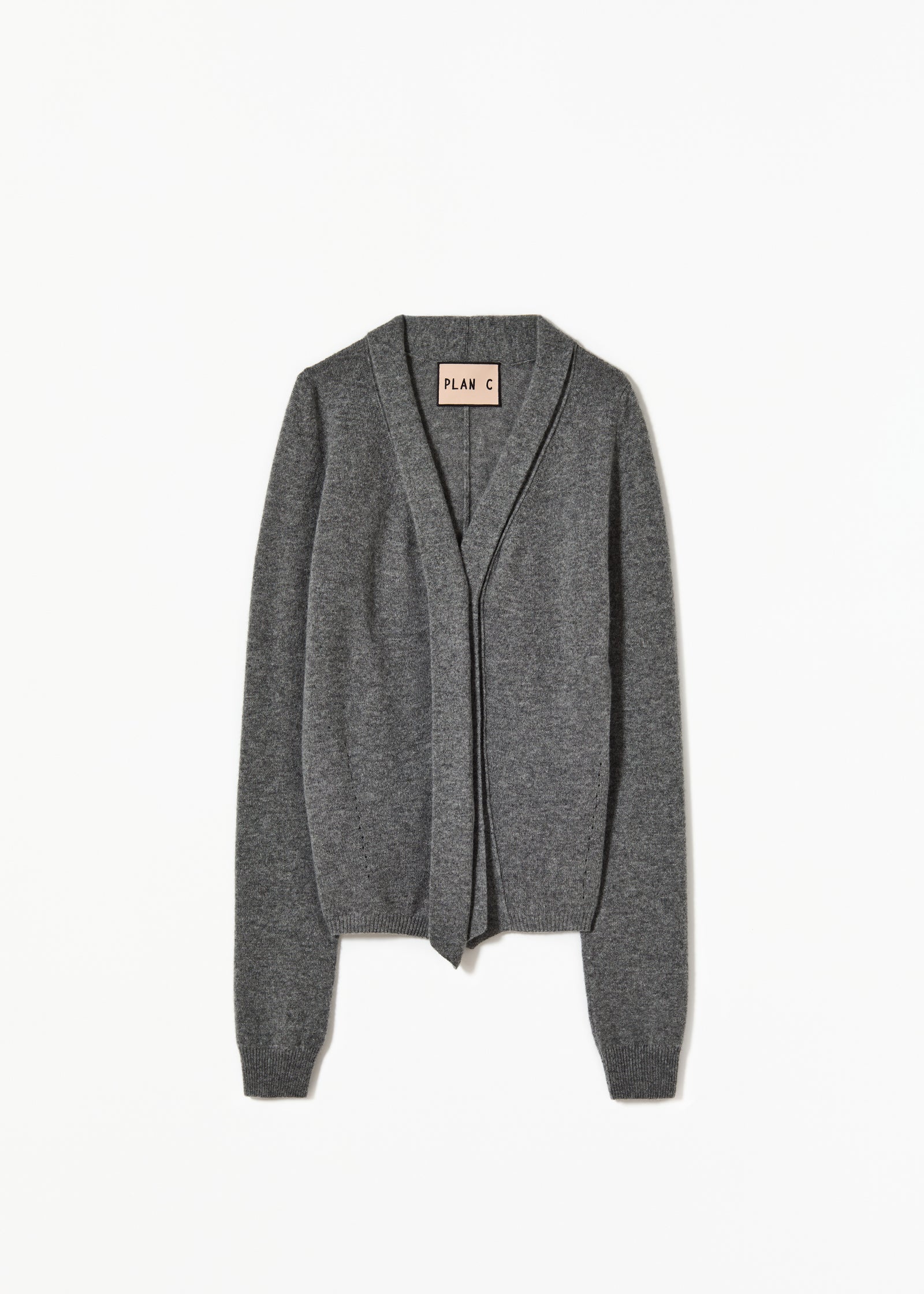 GREY MELANGE CASHMERE CARDIGAN