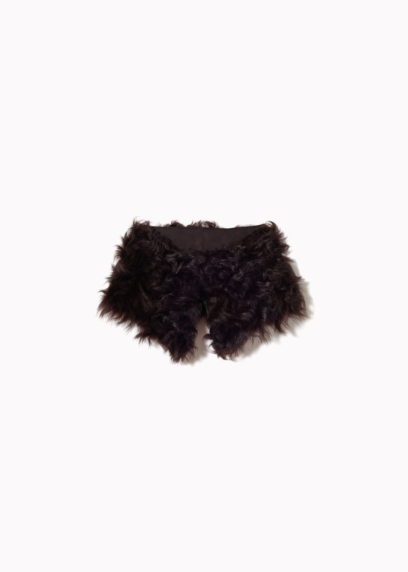CHESTNUT CURLY SHEARLING SHORT COLLAR
