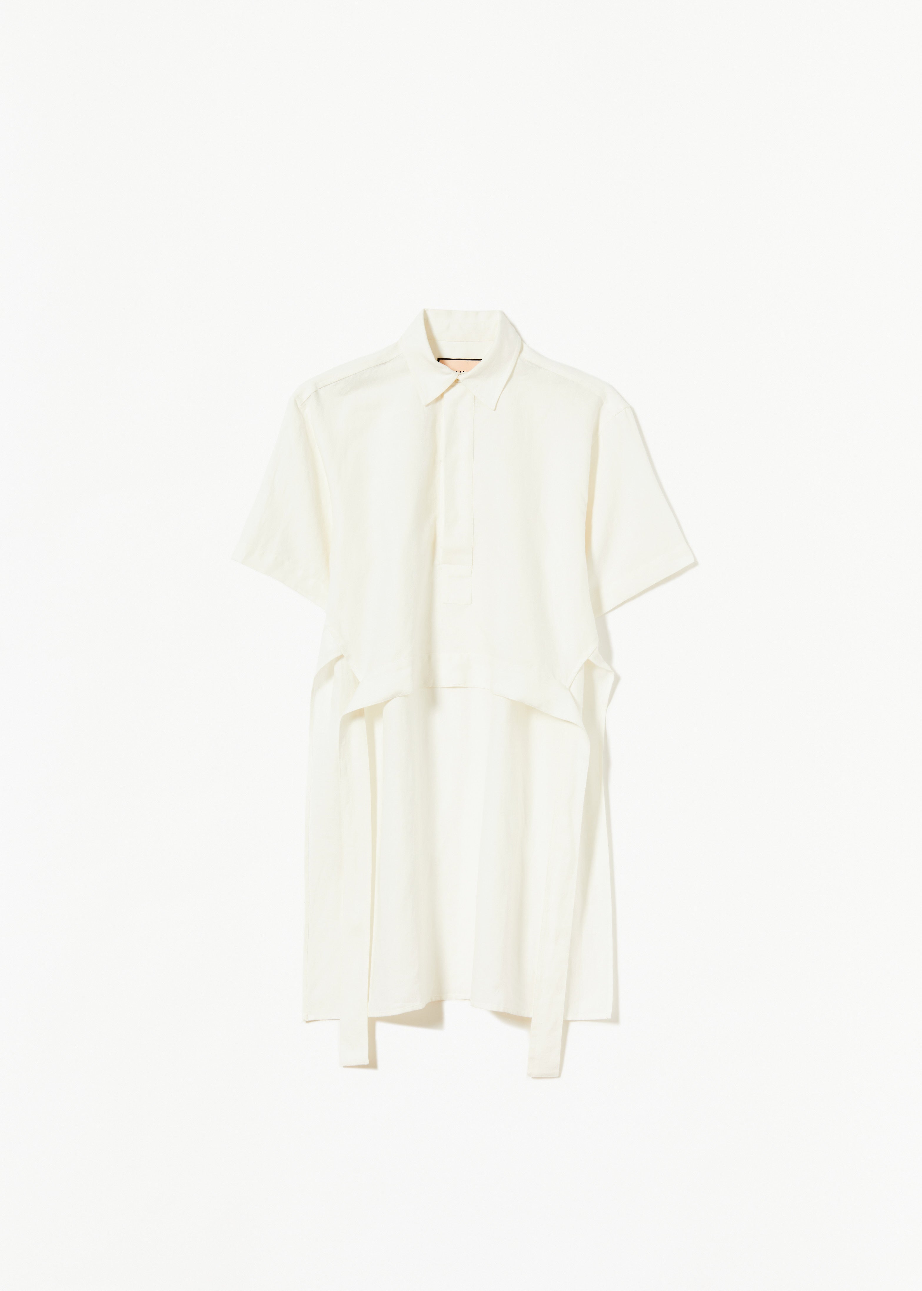 WHITE LINEN SHIRT WITH TAIL