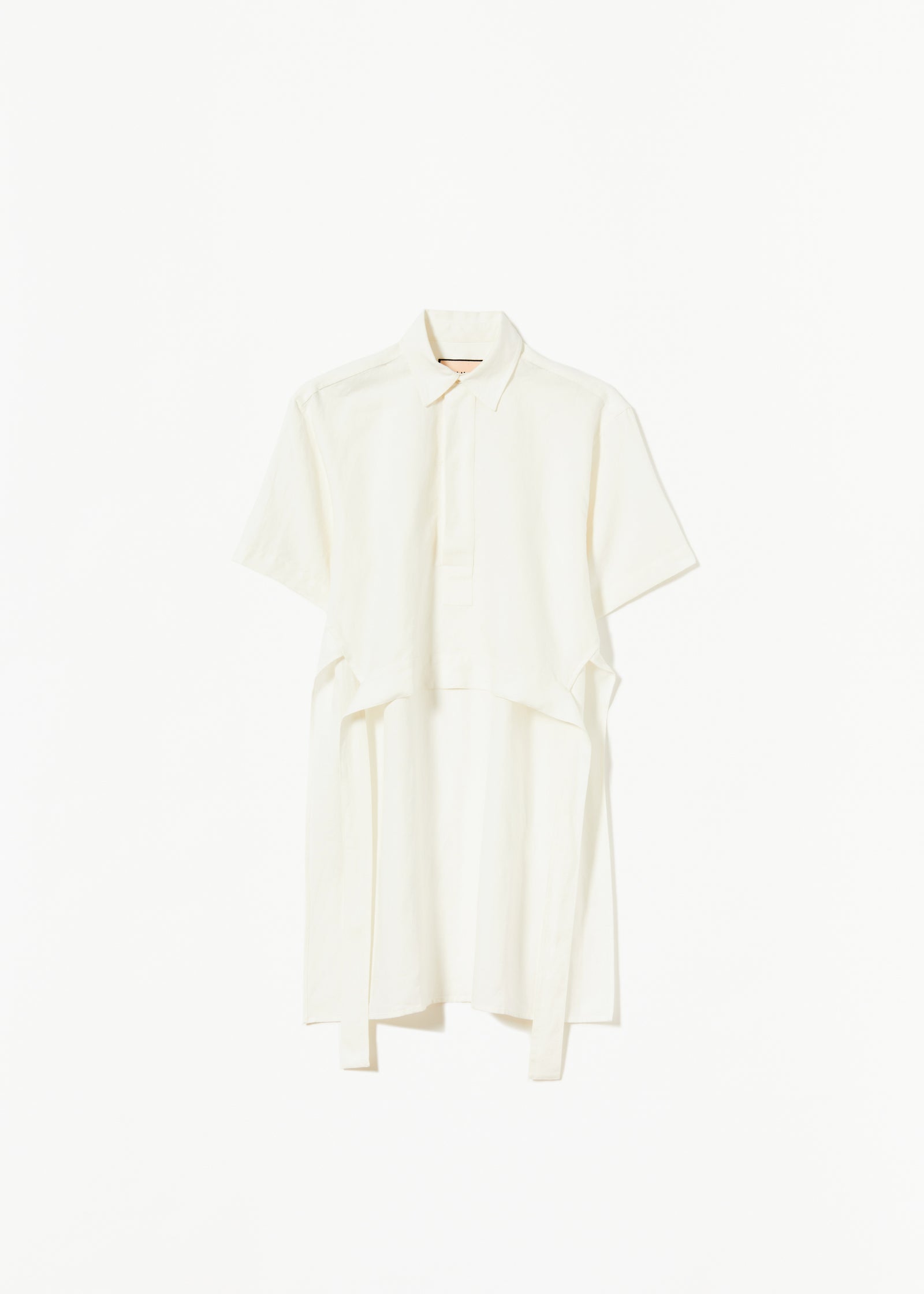 WHITE LINEN SHIRT WITH TAIL