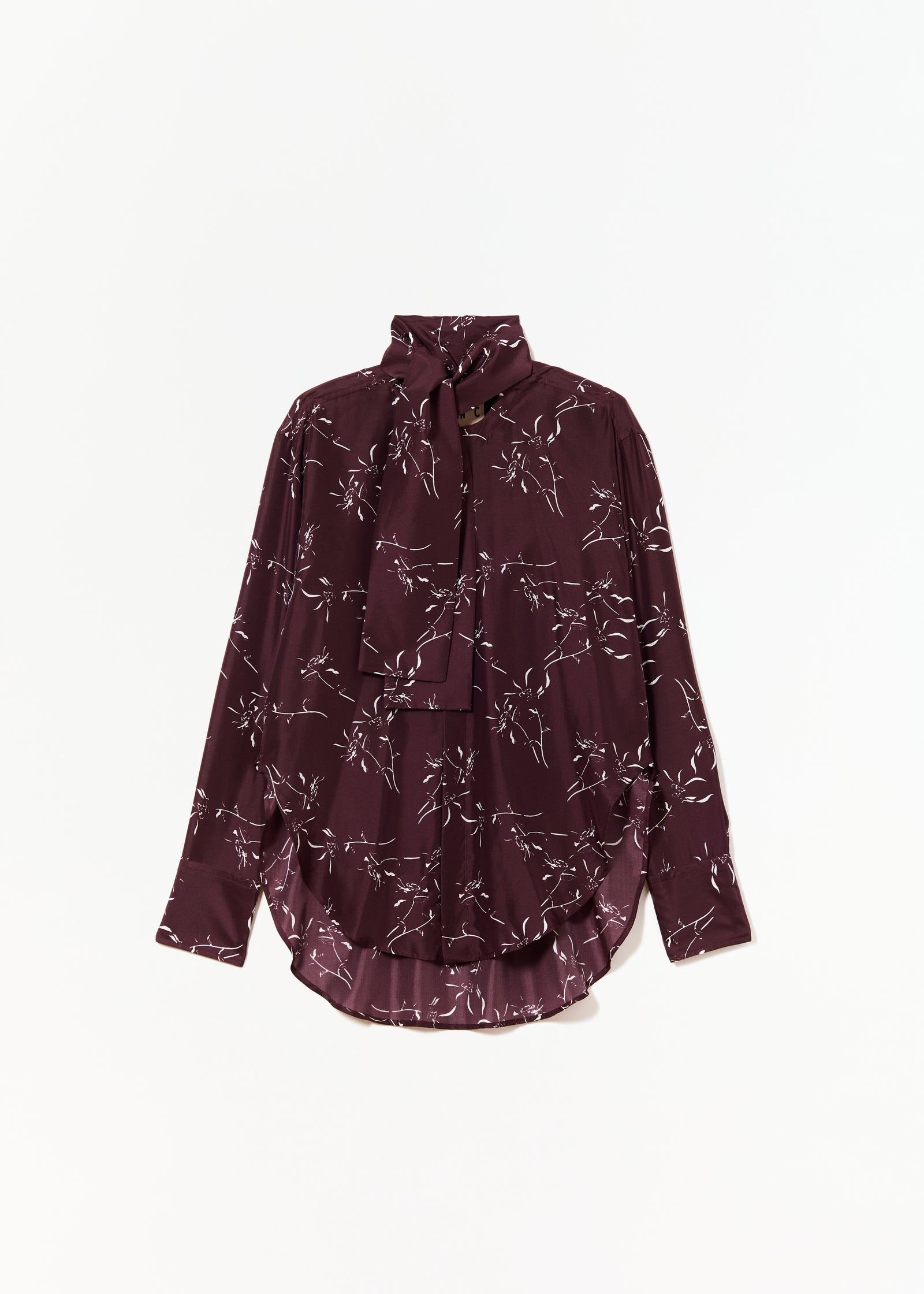 CAMICIA IN SETA HABOUTAI CON STAMPA FLOREALE