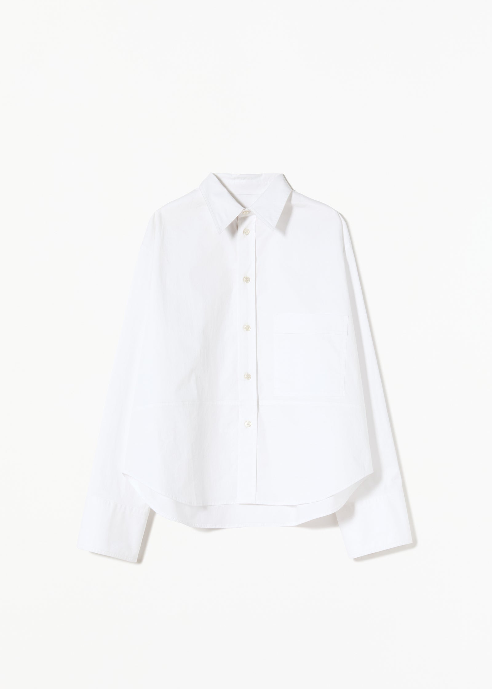 WHITE COTTON BOXY SHIRT