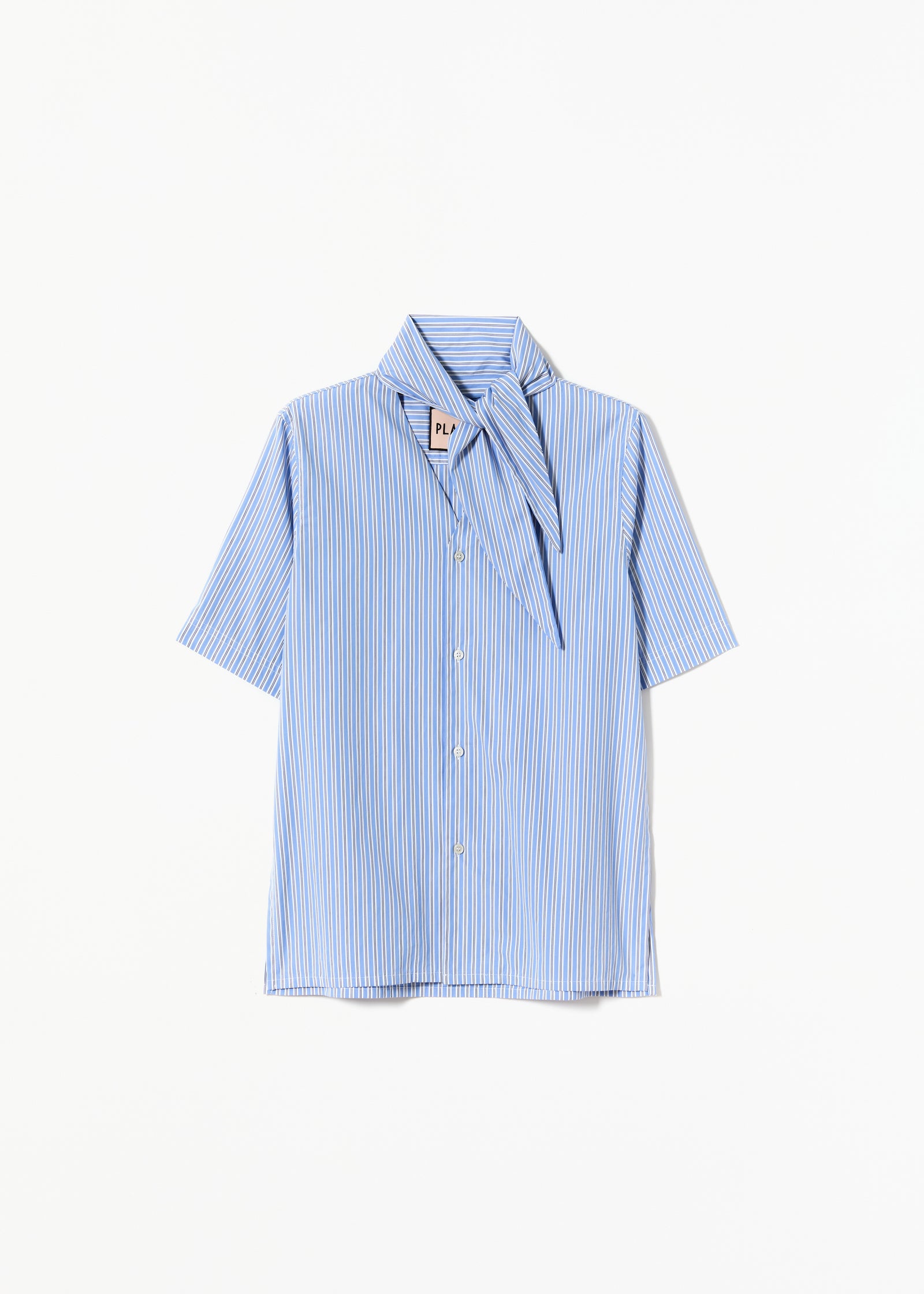 CAMICIA IN COTONE A RIGHE CON SCOLLO A V