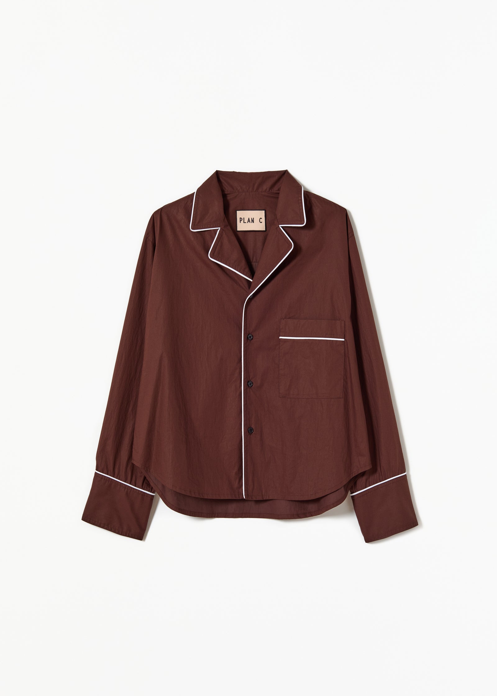 BROWN COTTON BOXY SHIRT