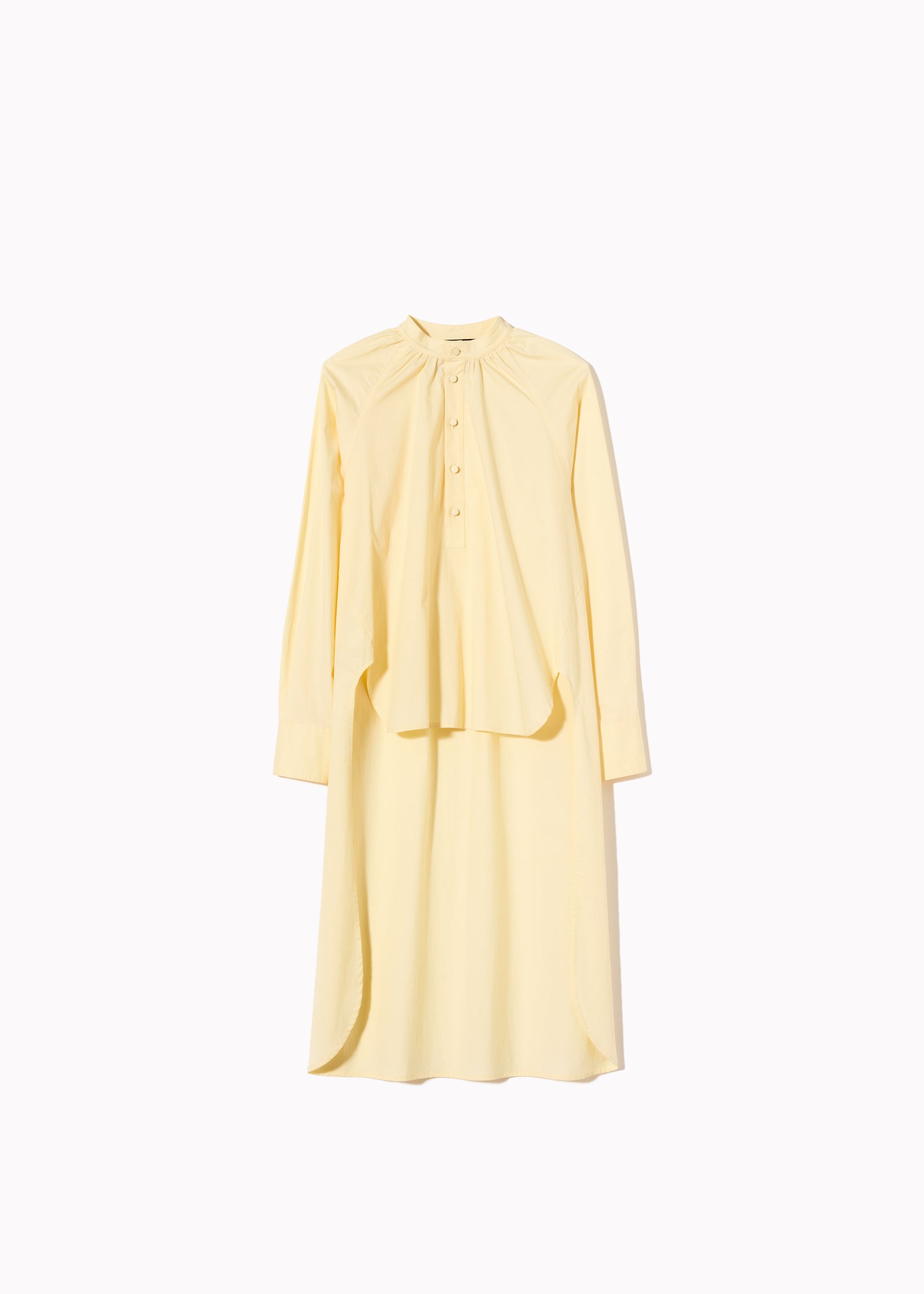 EGGNOG RUCHED STAND COLLAR SHIRT