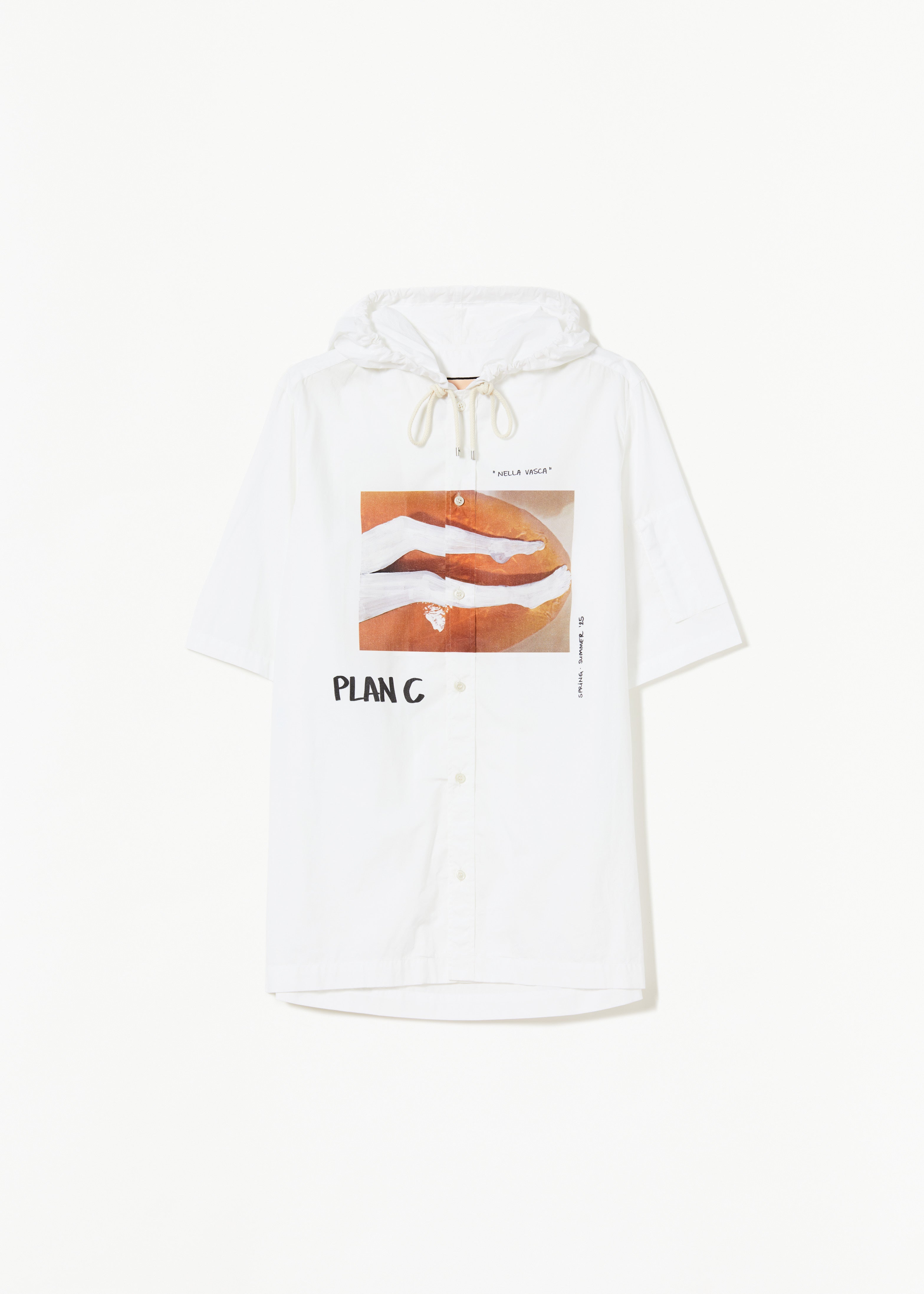 WHITE HODDIE SHIRT WITH "NELLA VASCA" PRINT