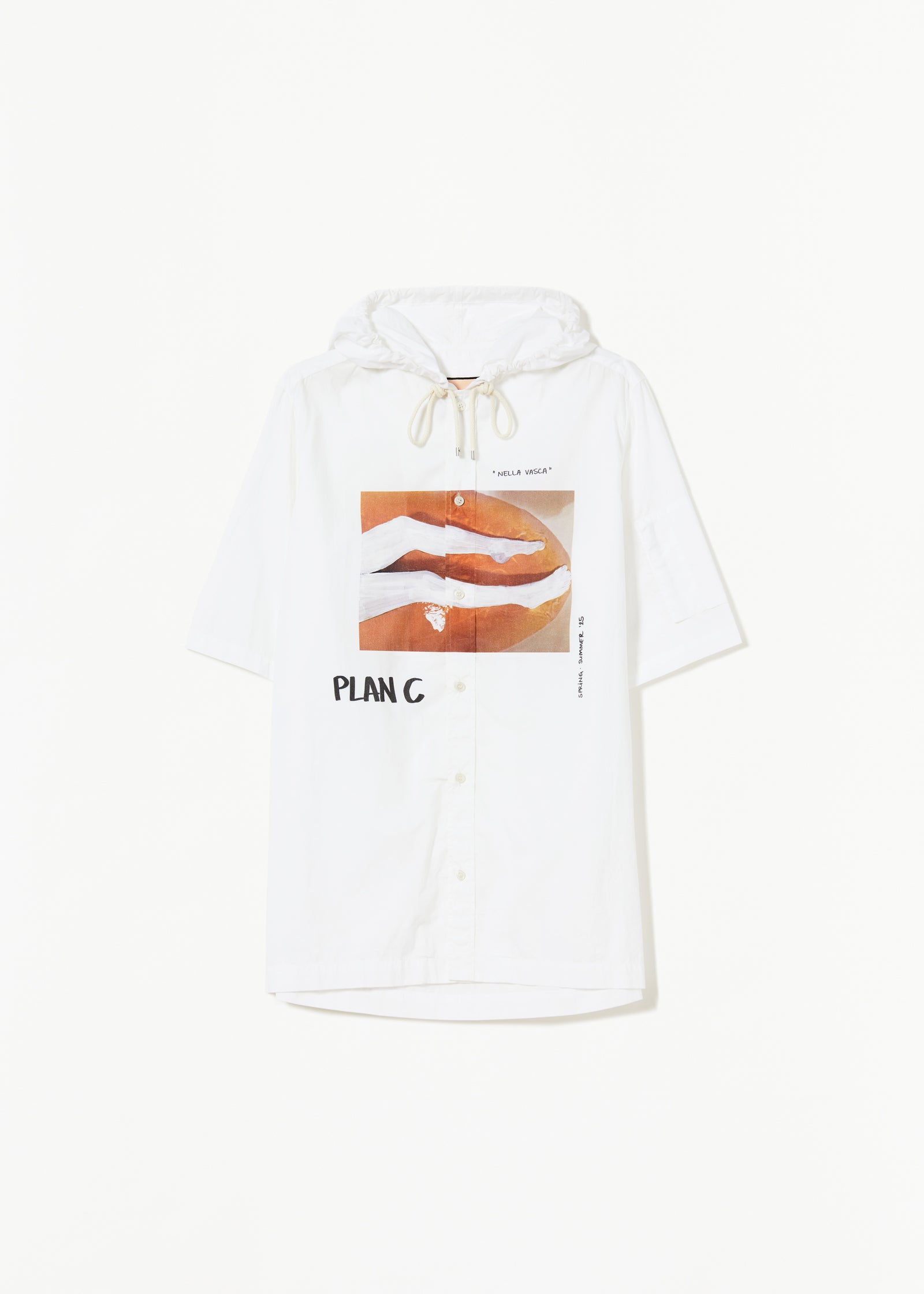 WHITE HODDIE SHIRT WITH "NELLA VASCA" PRINT