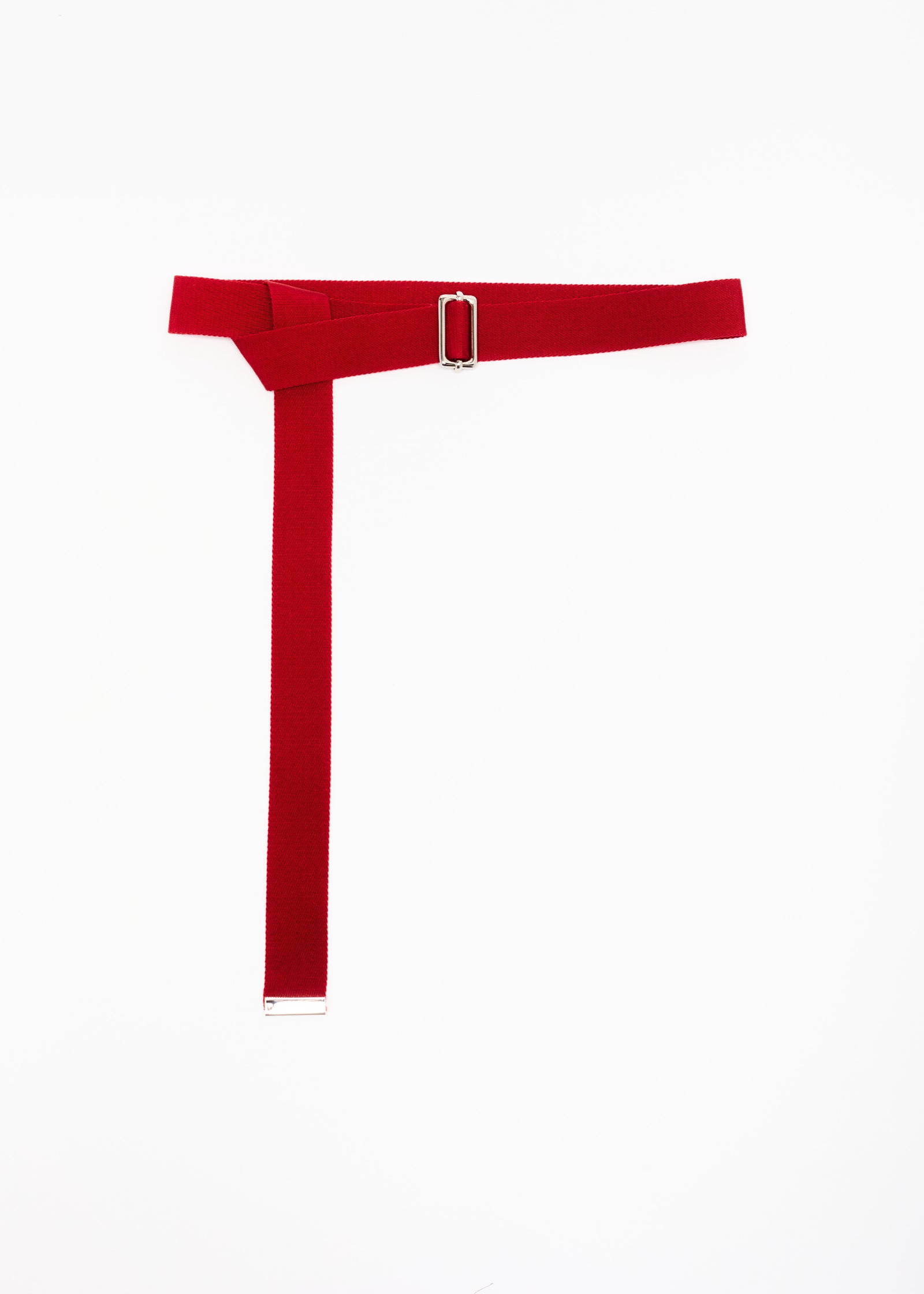 VERMILION RED BELT WITH METAL BUCKLE