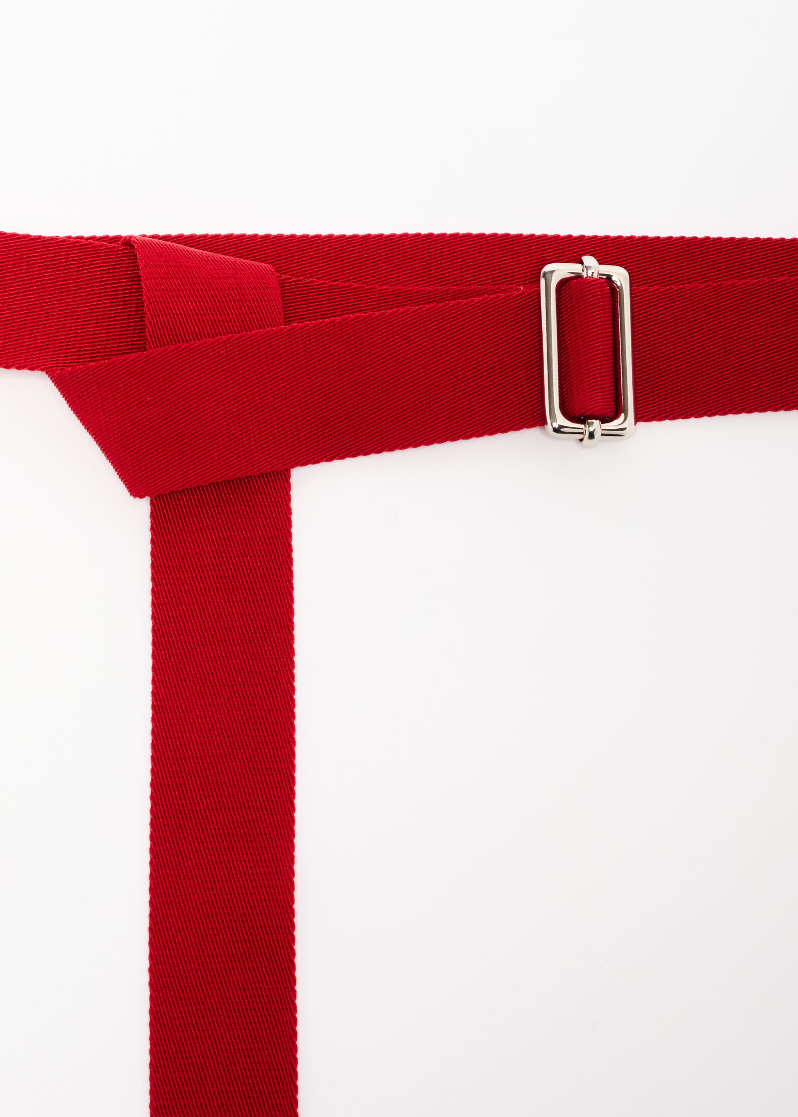 VERMILION RED BELT WITH METAL BUCKLE