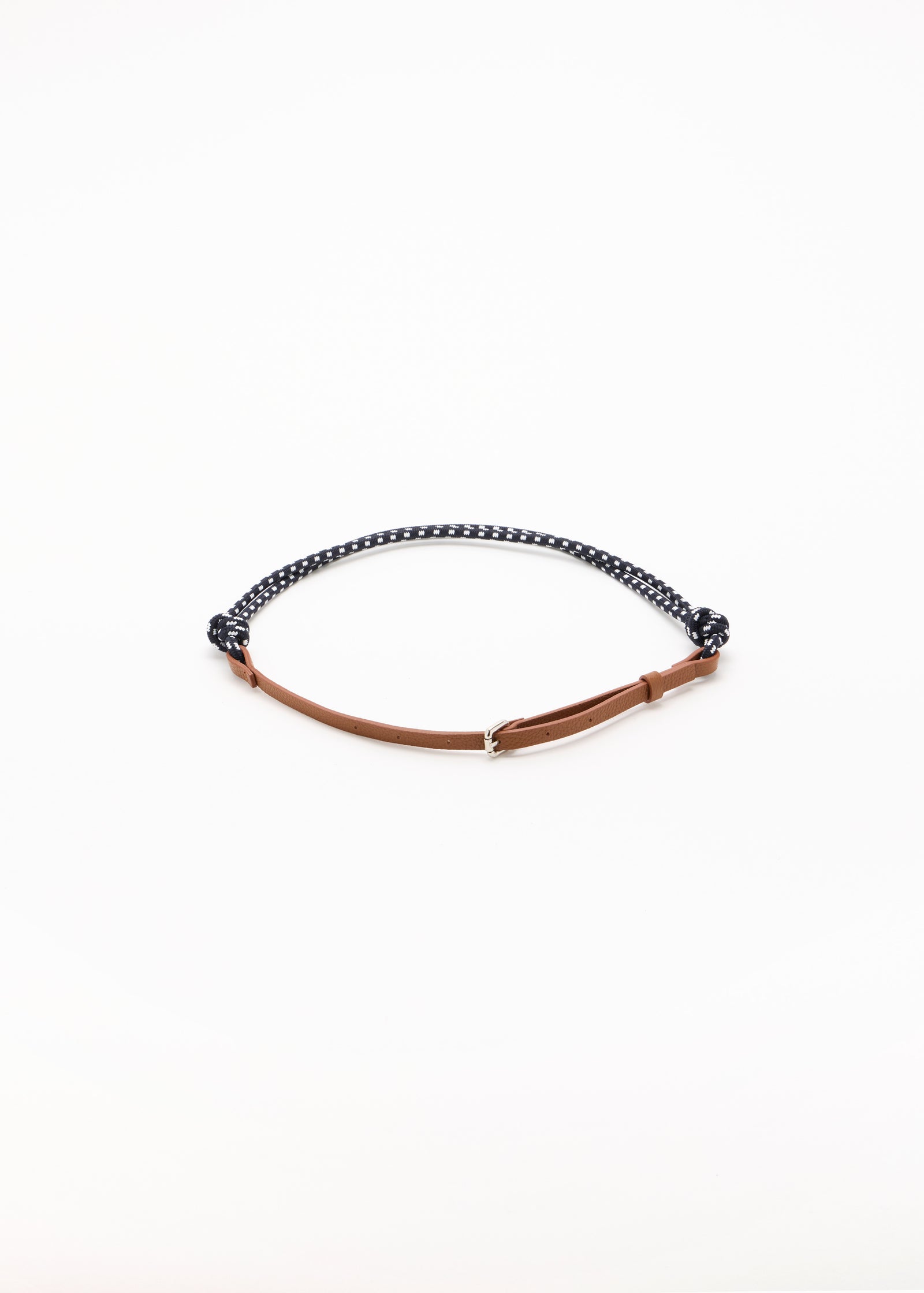 BLUE BRAIDED LANYARD AND LEATHER BELT