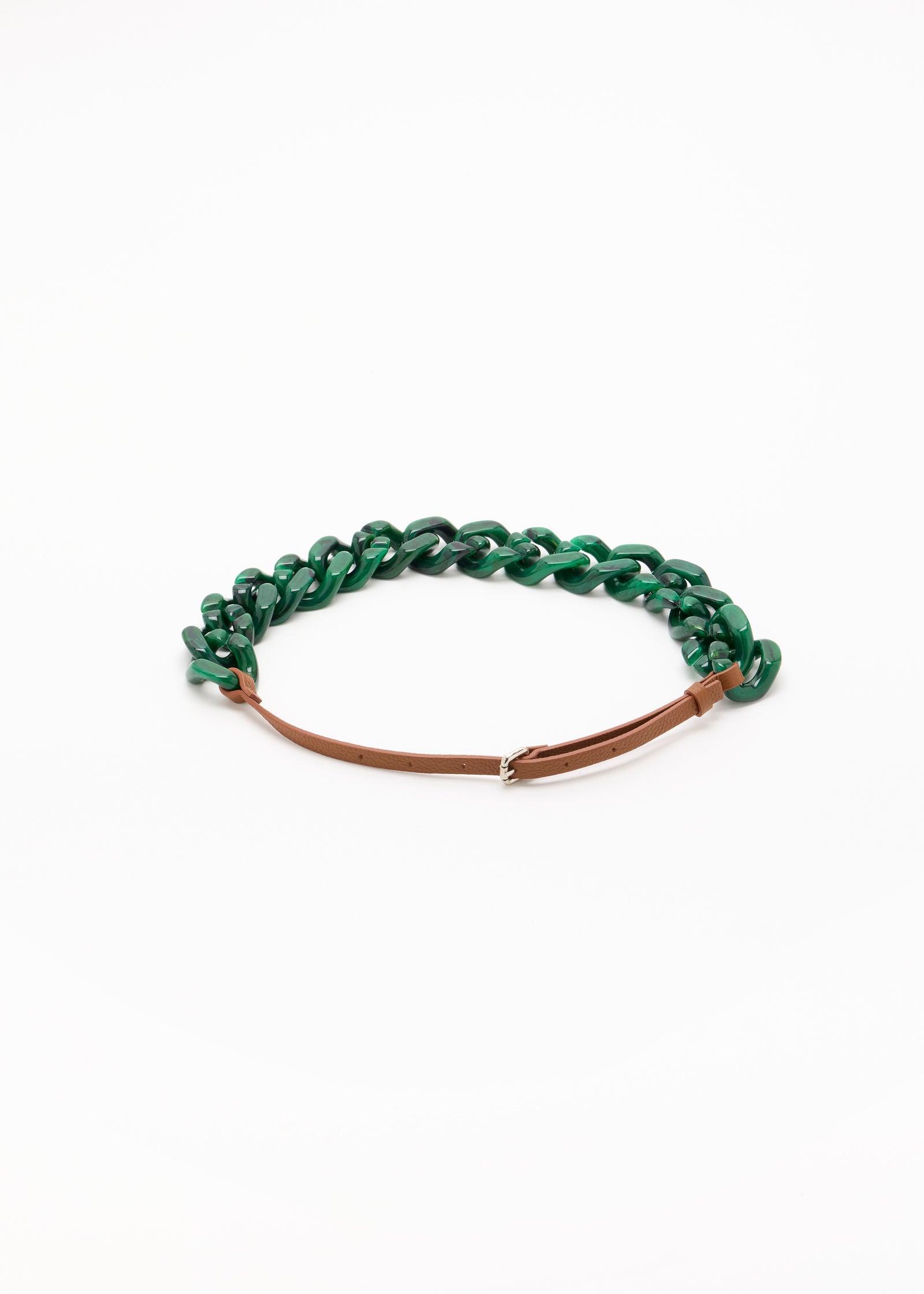 MALACHITE GREEN CHAIN AND LEATHER BELT