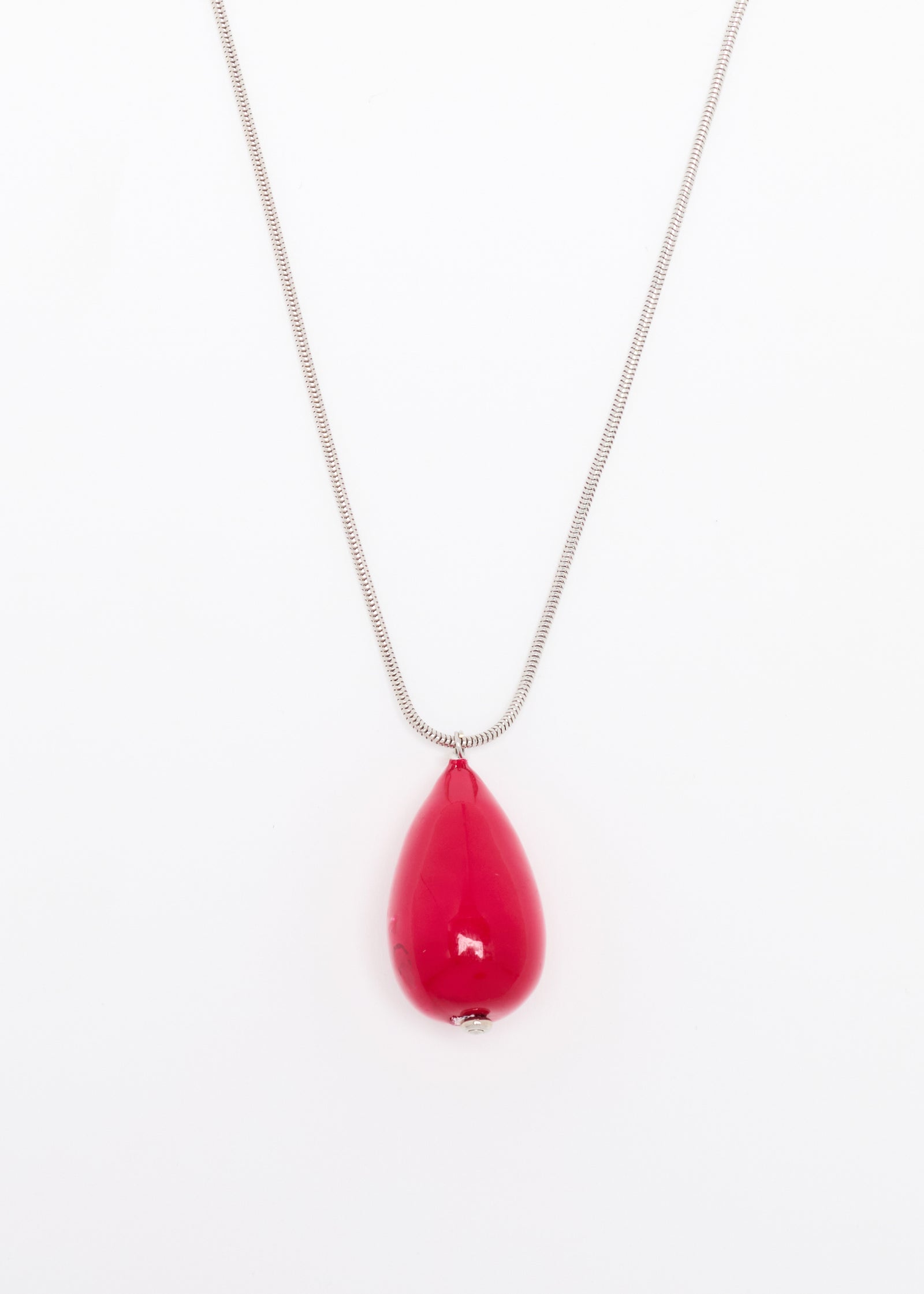 RED DROP PENDANT NECKLACE