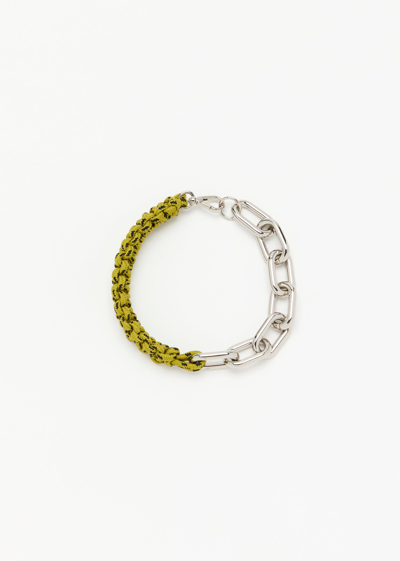 ACID GREEN BRAIDED CORD CHAIN NECKLACE
