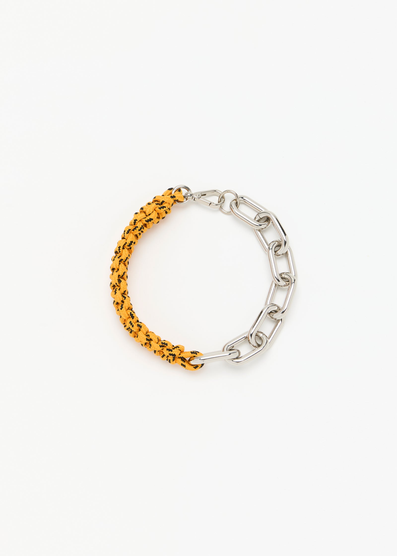 ORANGE BRAIDED CORD CHAIN NECKLACE