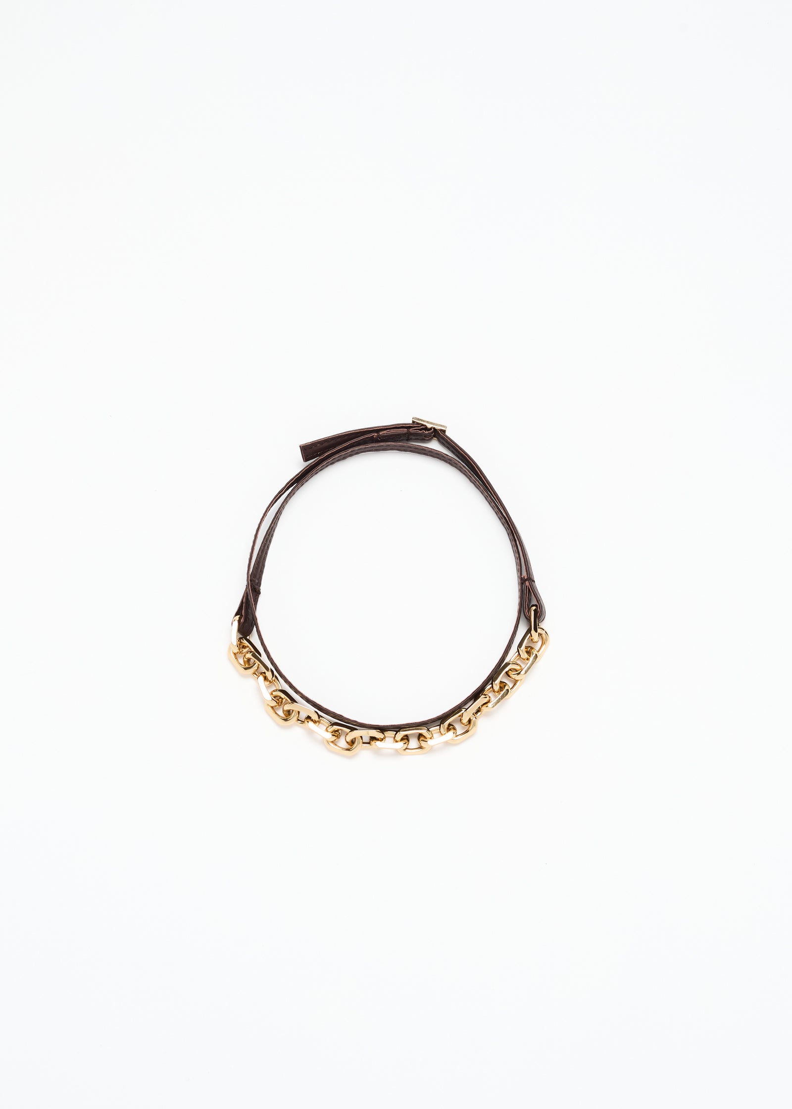 COLLANA CON CATENA LUNGA E PELLE 