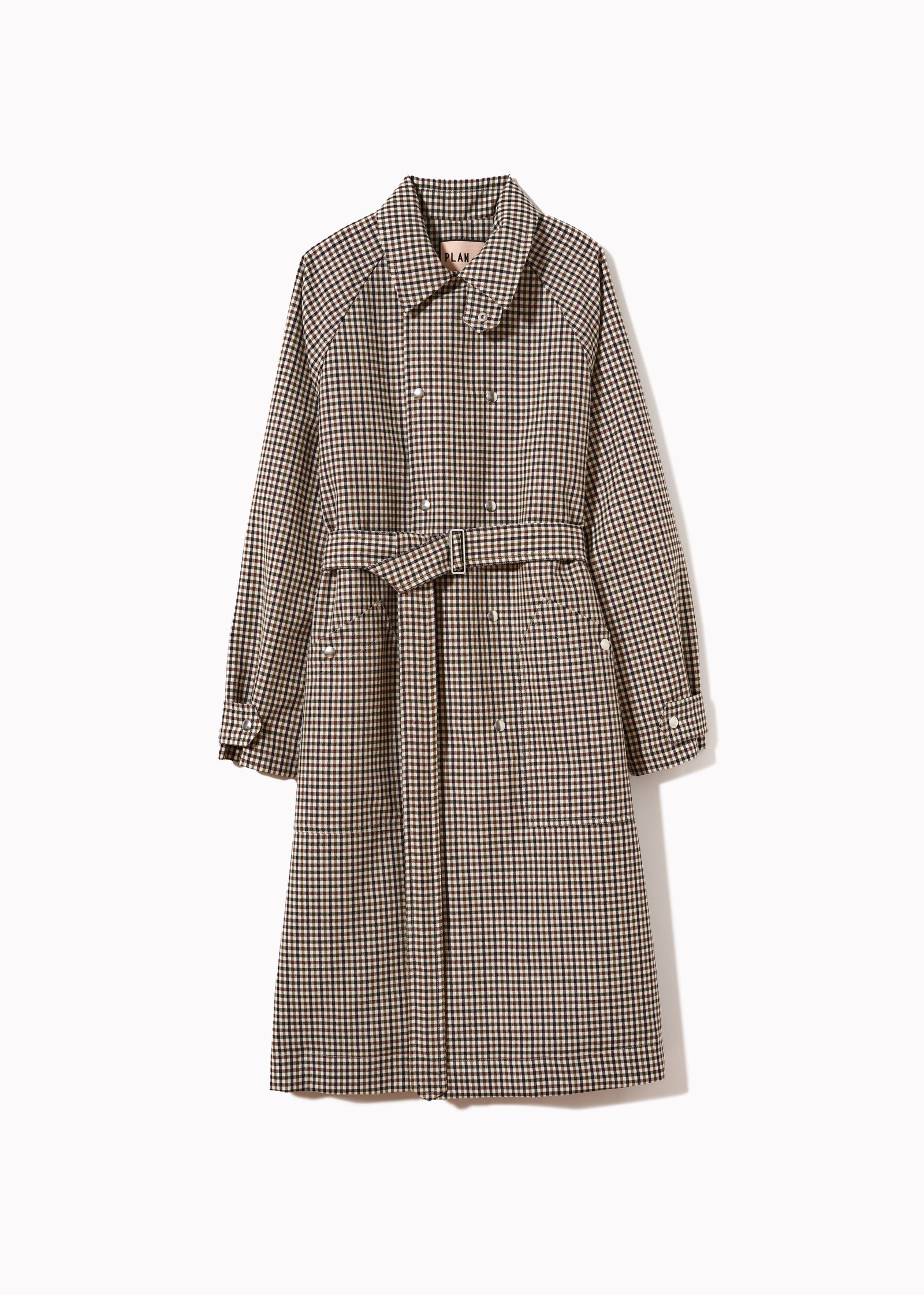 TRENCH SARTORIALE IN LANA CHECK 