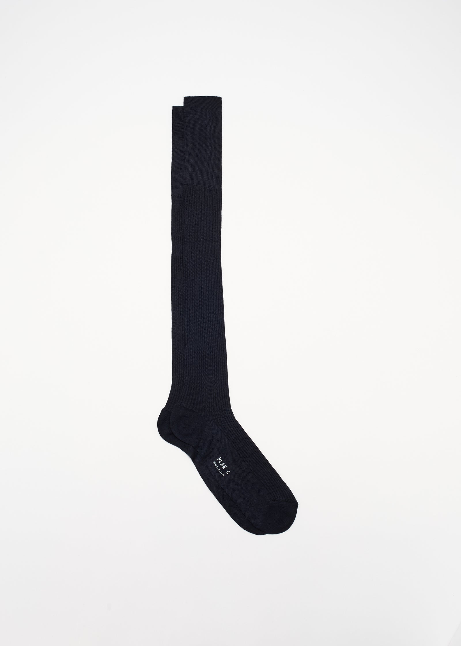 COTTON CASHMERE LONG NAVY SOCKS