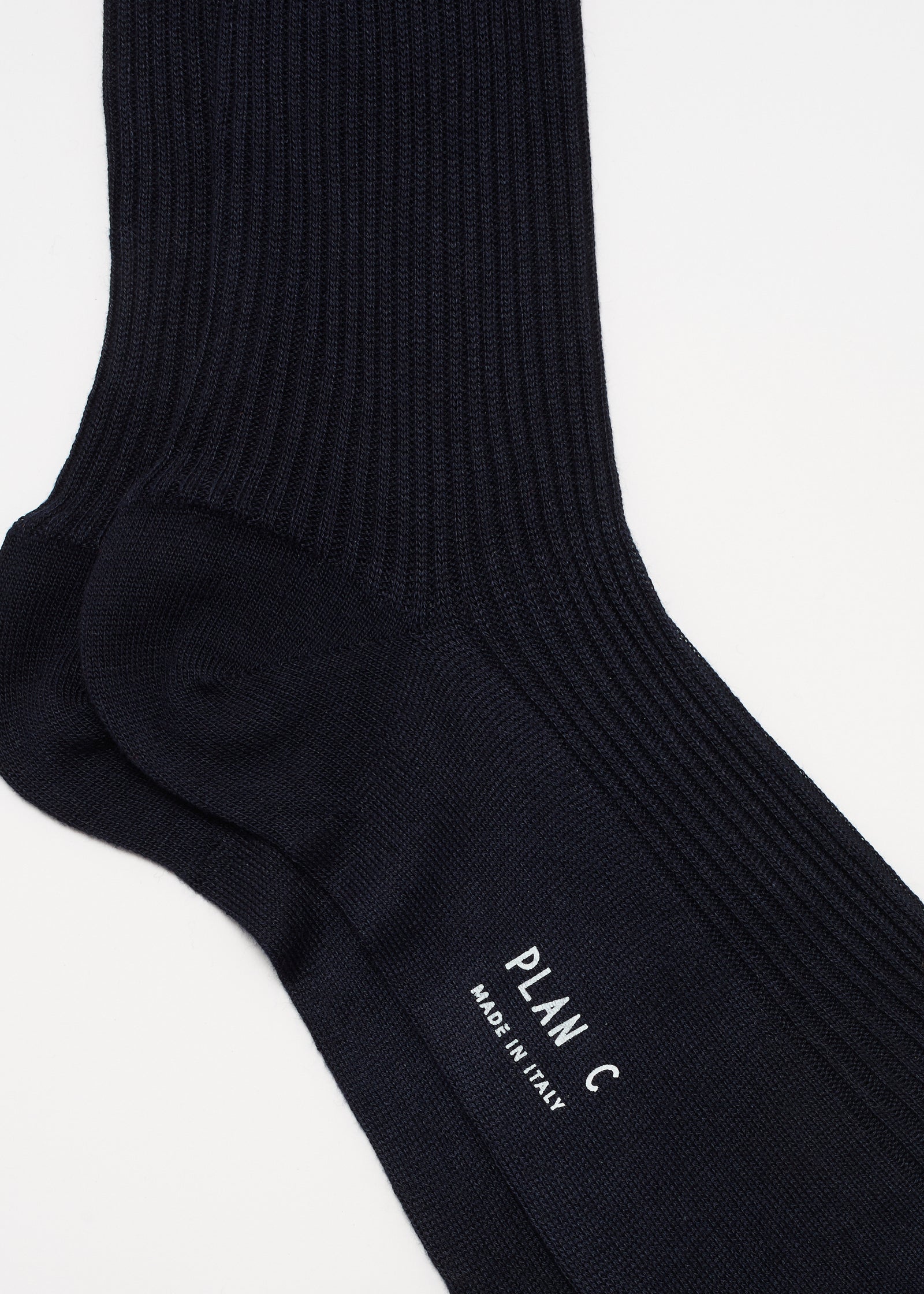 COTTON CASHMERE LONG NAVY SOCKS