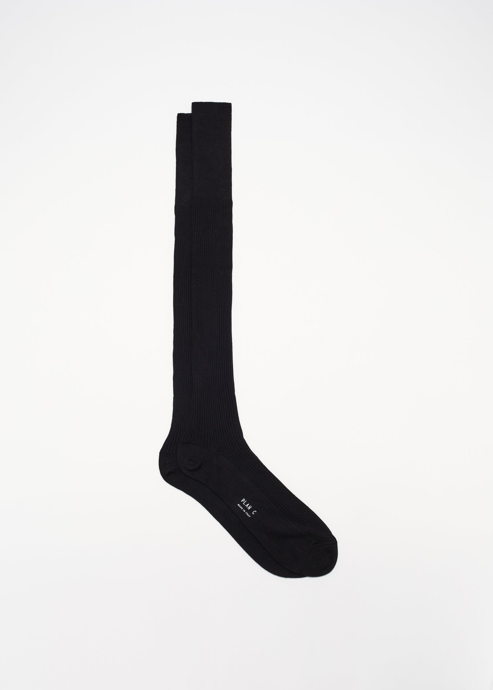 COTTON CASHMERE LONG BLACK SOCKS