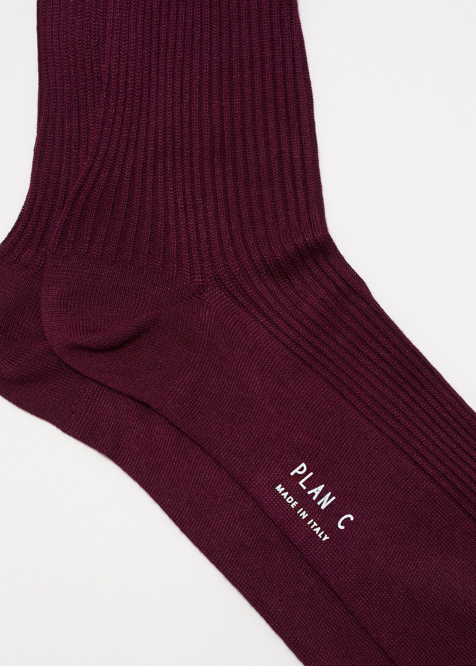 COTTON CASHMERE LONG BURGUNDY SOCKS