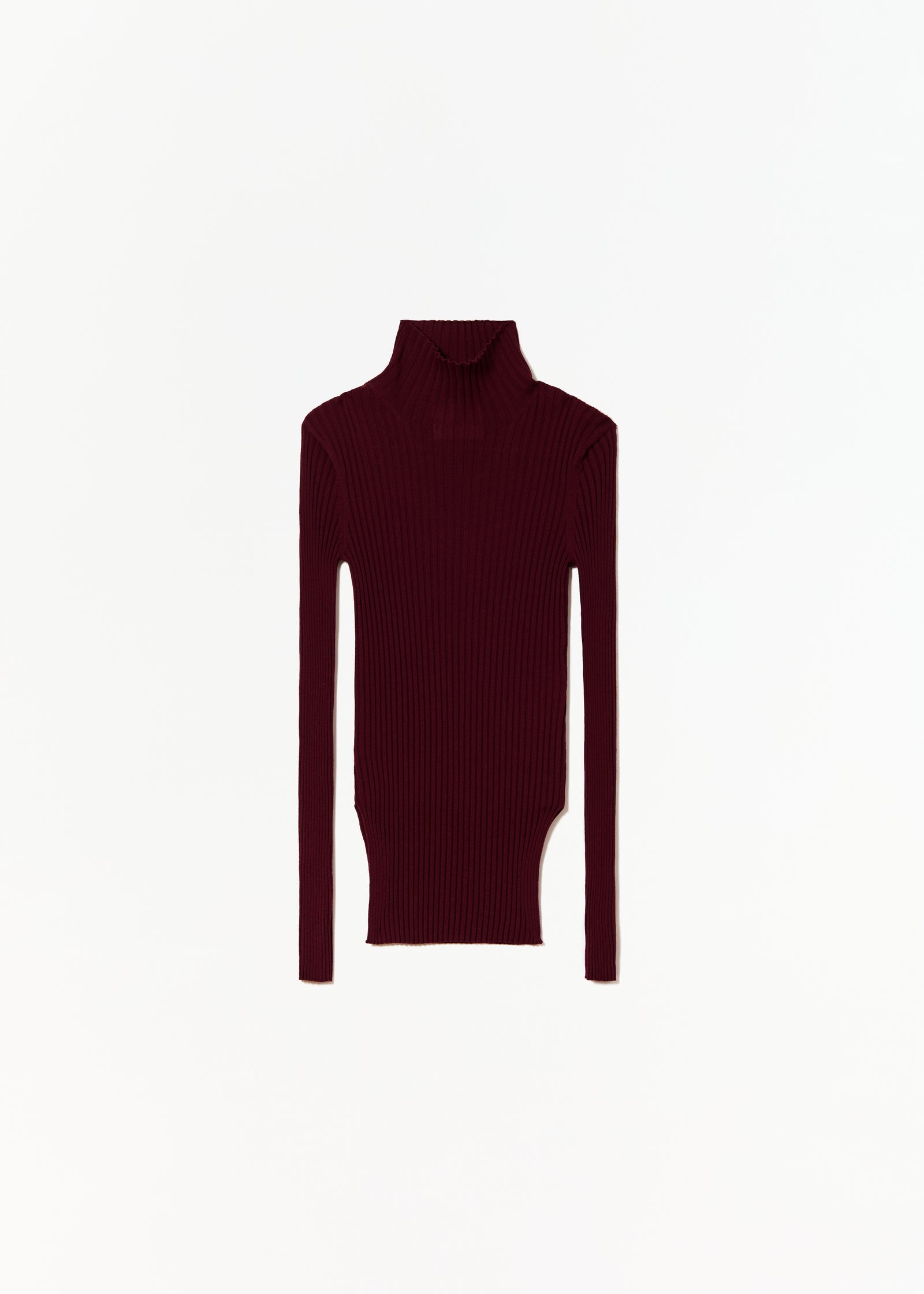 BURGUNDY MERINO TURTLENECK SWEATER