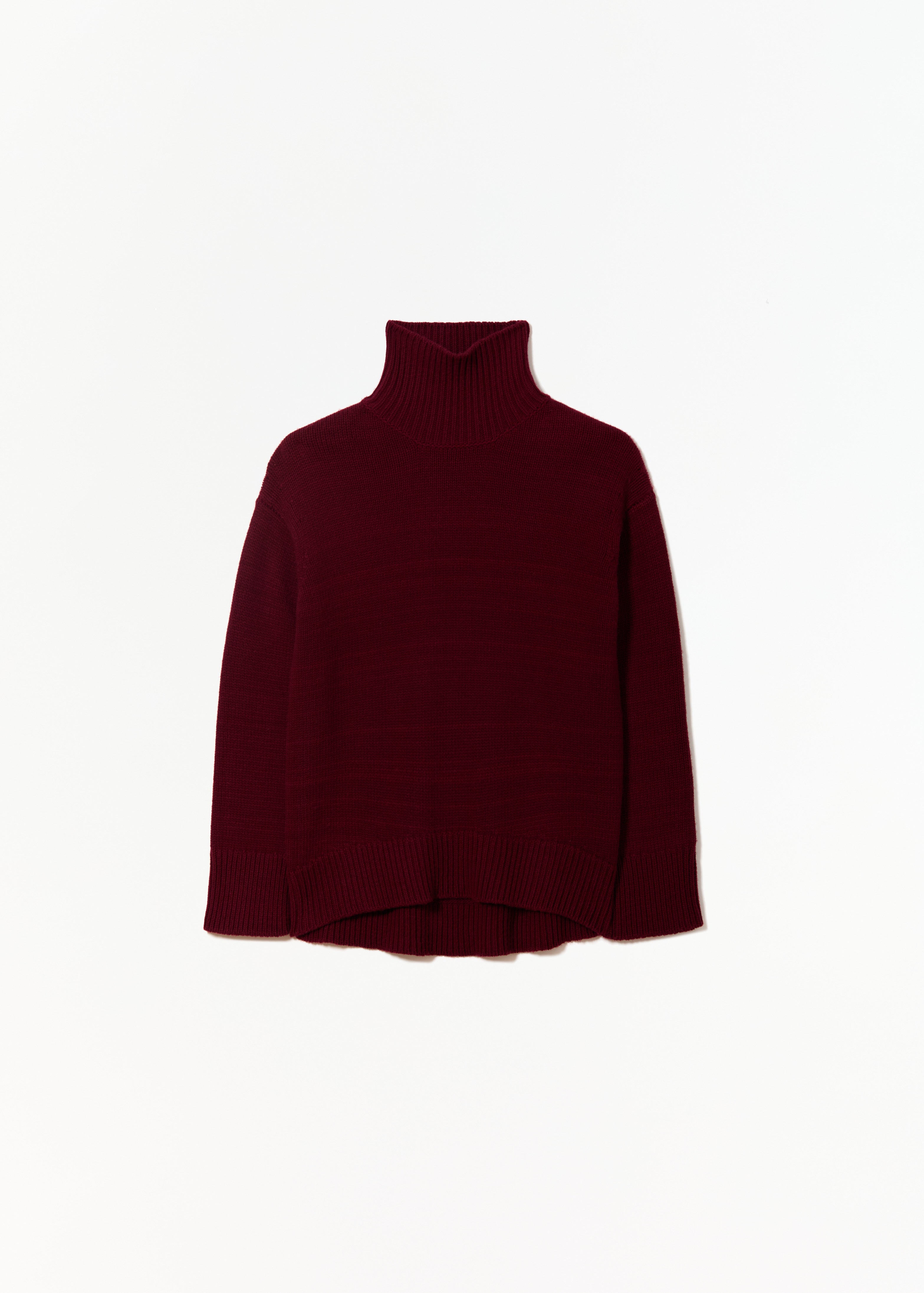 CASHMERE TURTLENECK SWEATER BURGUNDY