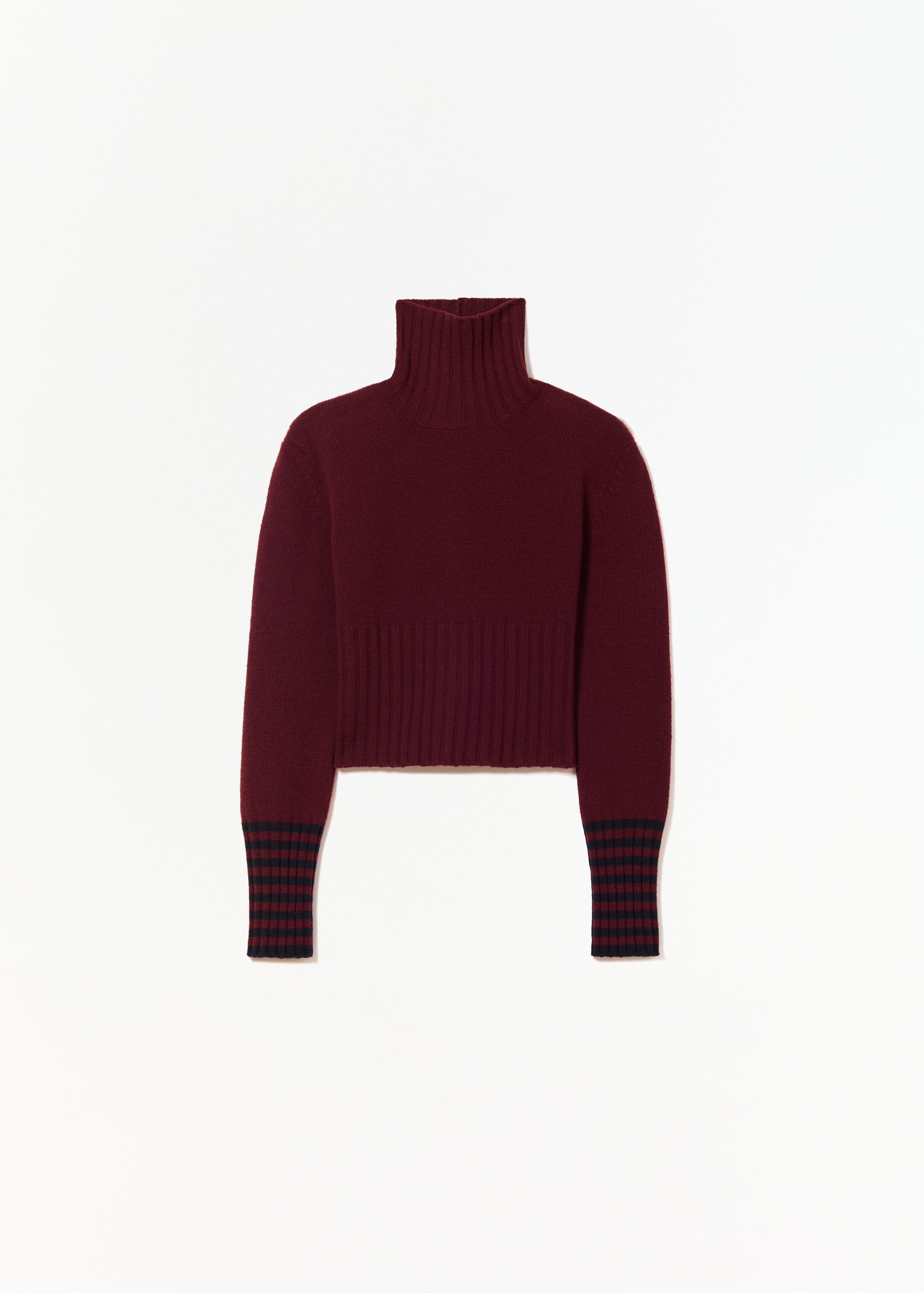 BLUE BURGUNDY TURTLENECK SWEATER