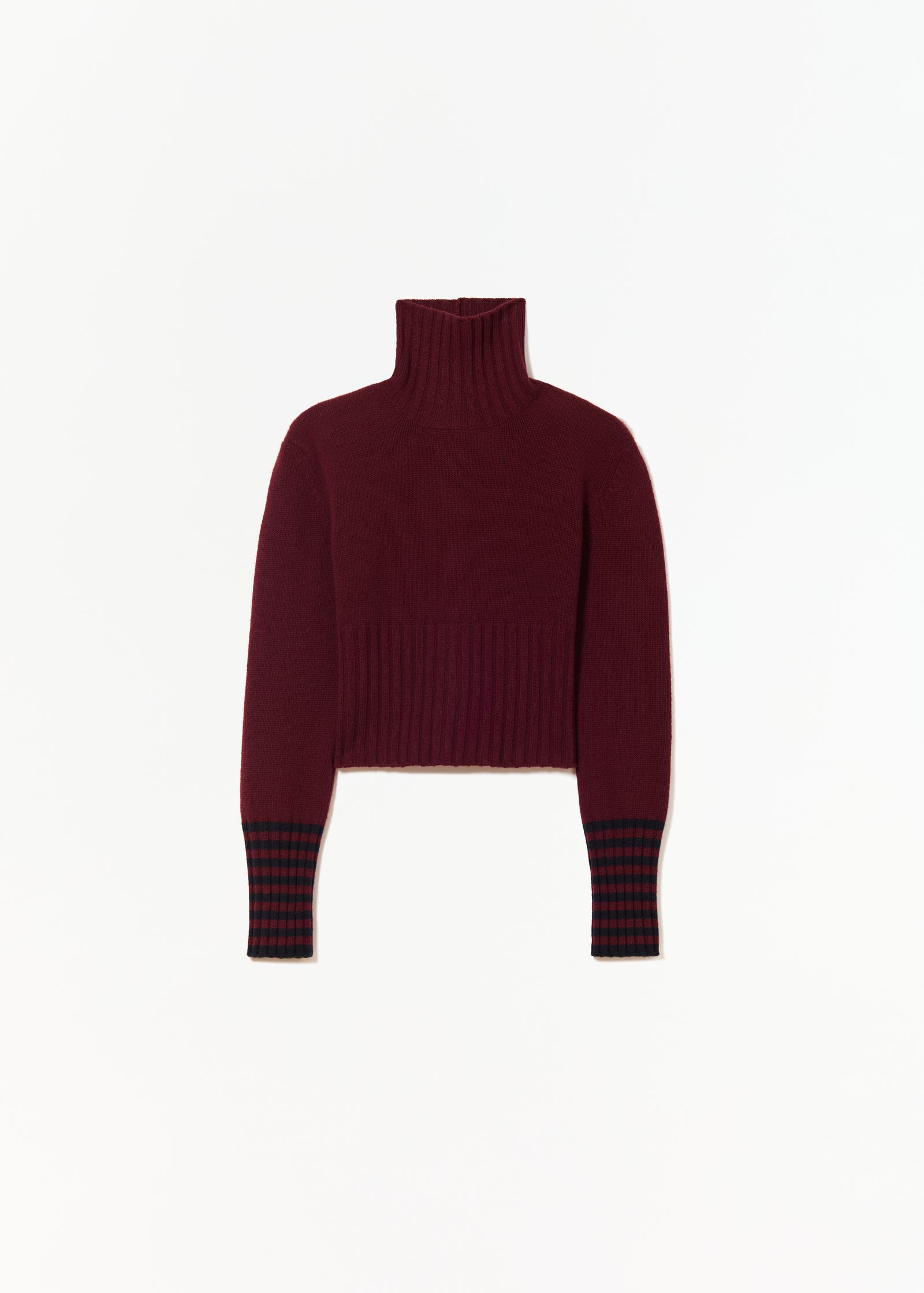 BLUE BURGUNDY TURTLENECK SWEATER